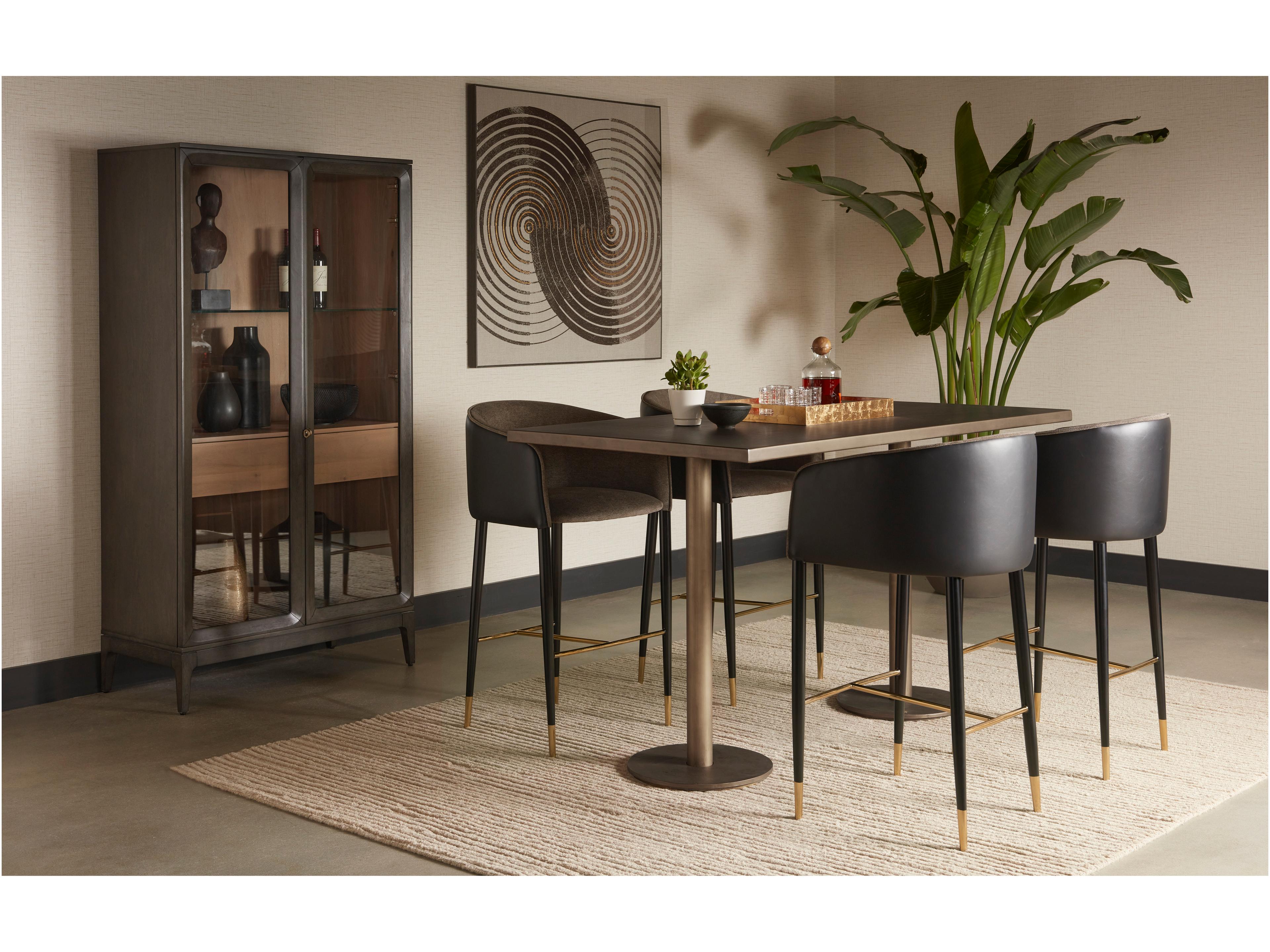 Sunpan Corina Gold Rectangular Metal Bar Table