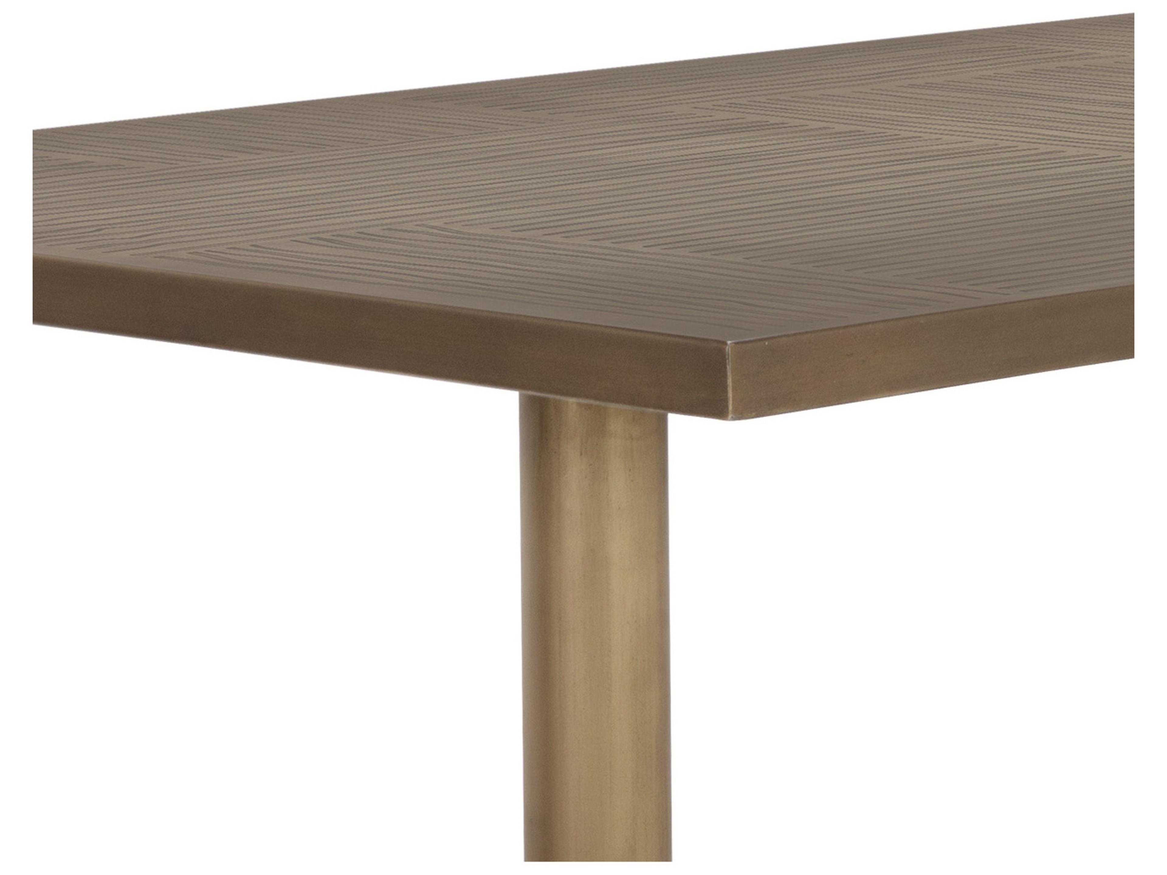 Sunpan Corina Gold Rectangular Metal Bar Table