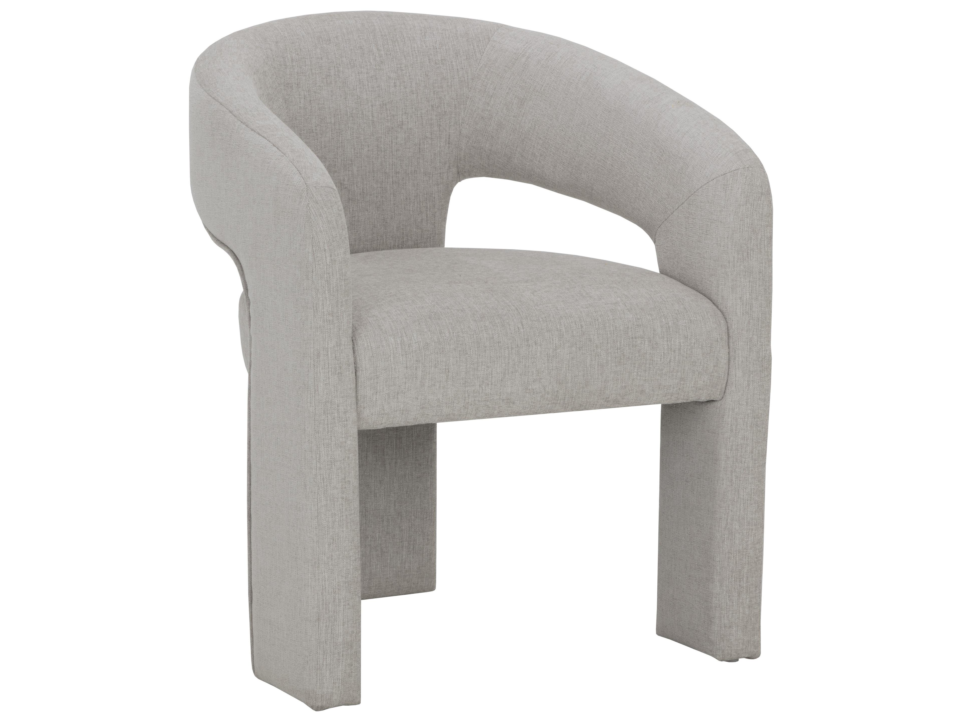 Sunpan Isidore Gray Upholstered Arm Dining Chair