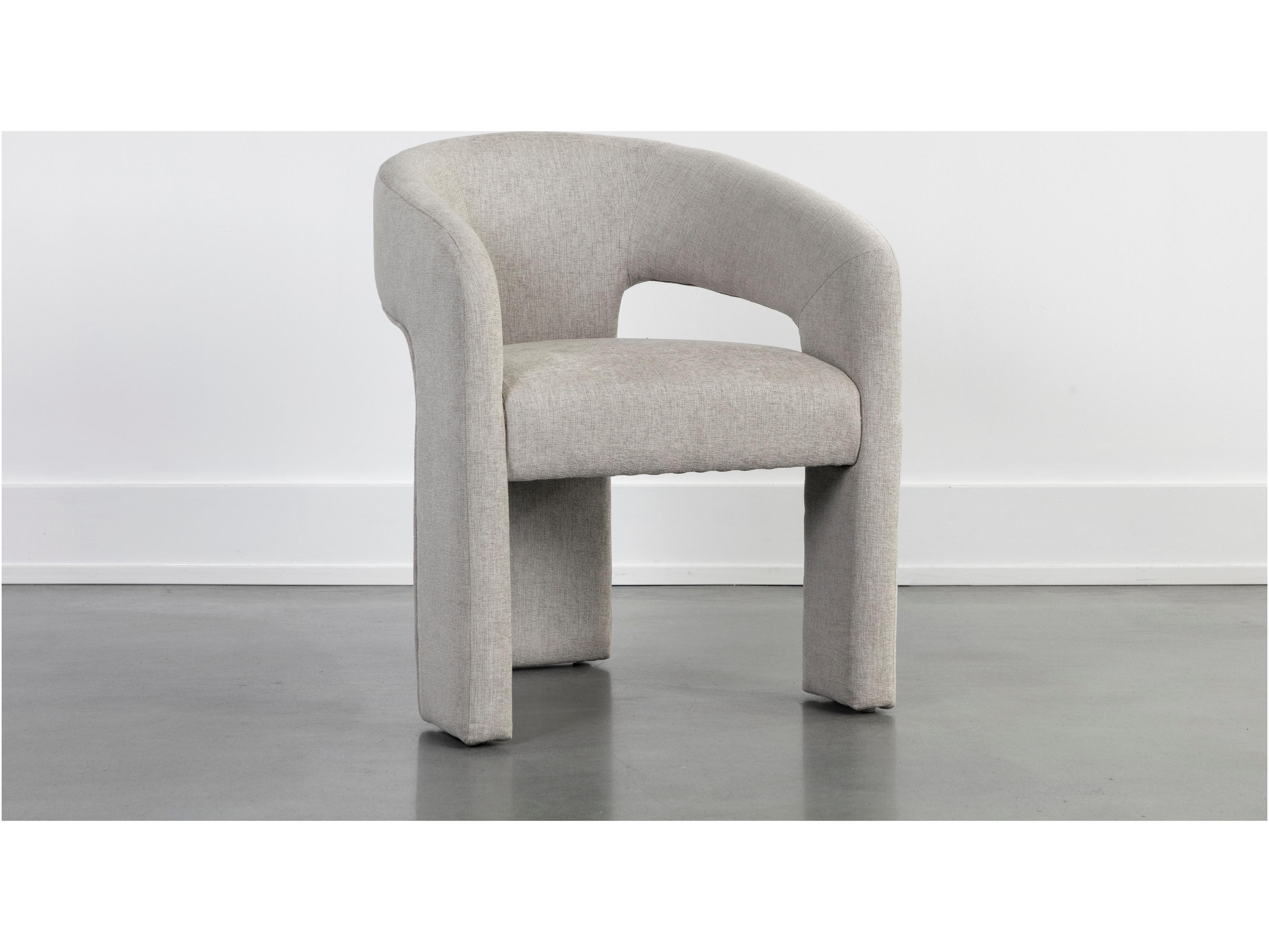 Sunpan Isidore Gray Upholstered Arm Dining Chair