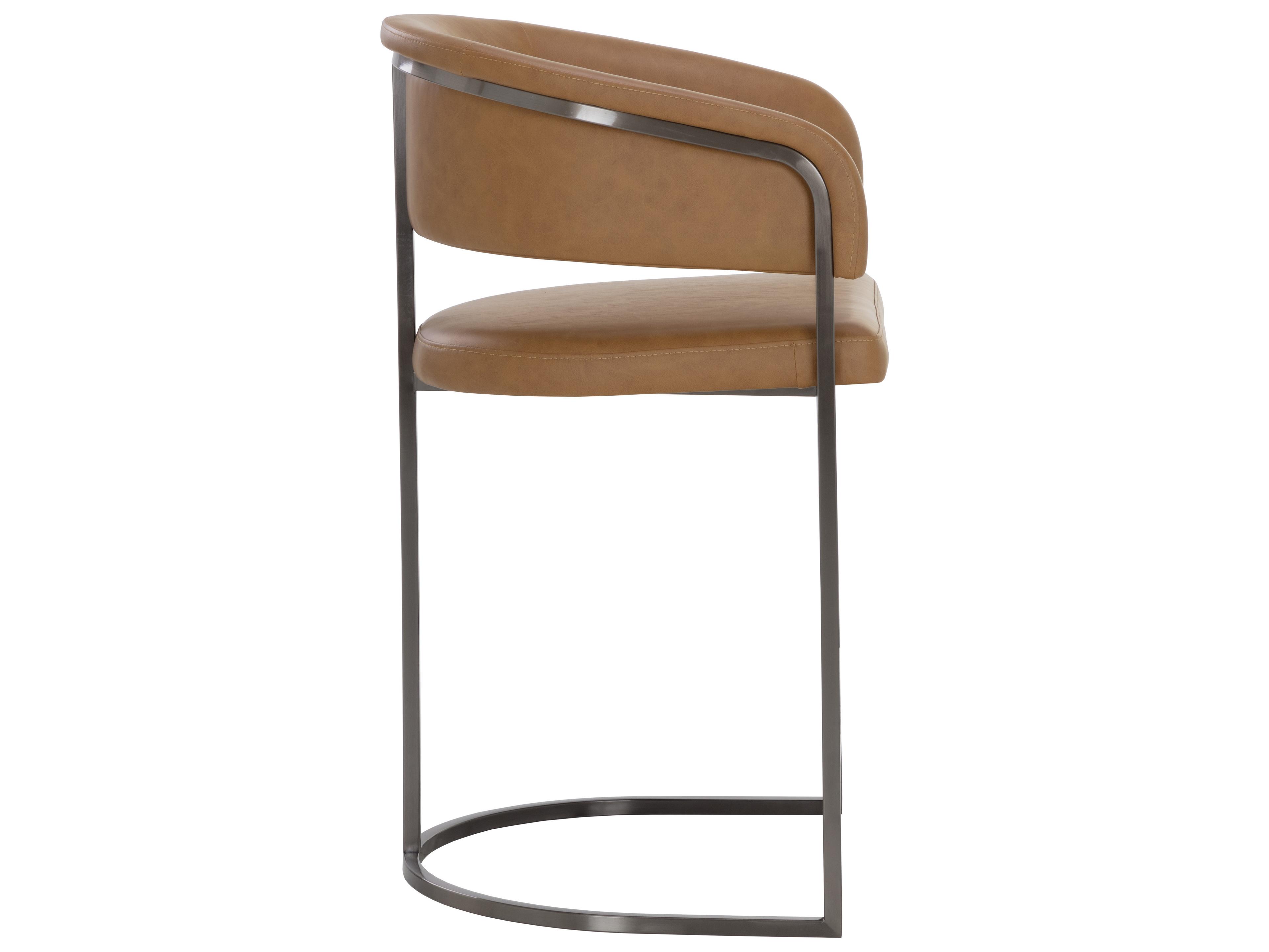 Sunpan Ikon Gunmetal Faux Leather Counter Stool