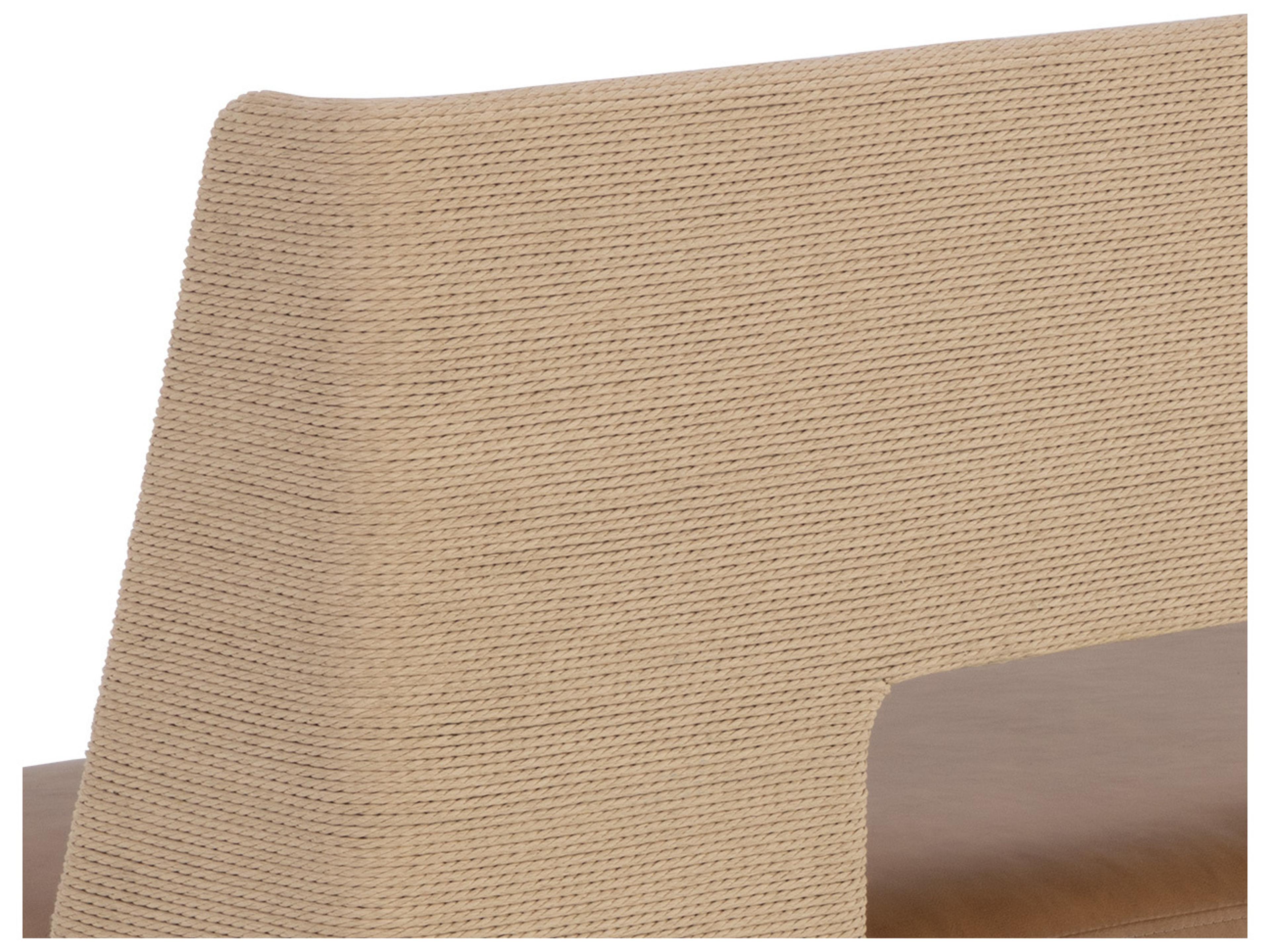 Sunpan Brocco Milliken Cognac Brown Faux Leather Accent Bench