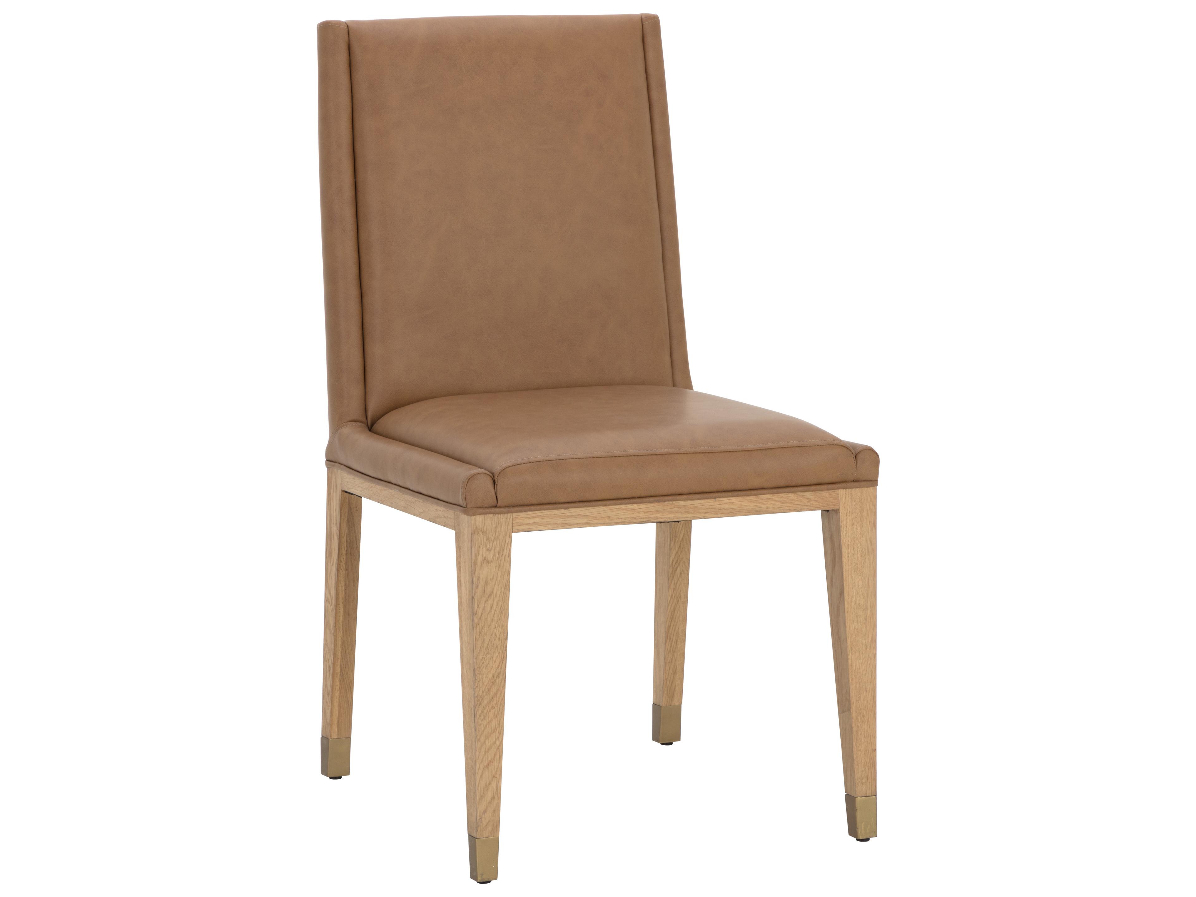Kalla Dining Chair in Milliken Cognac Faux Leather