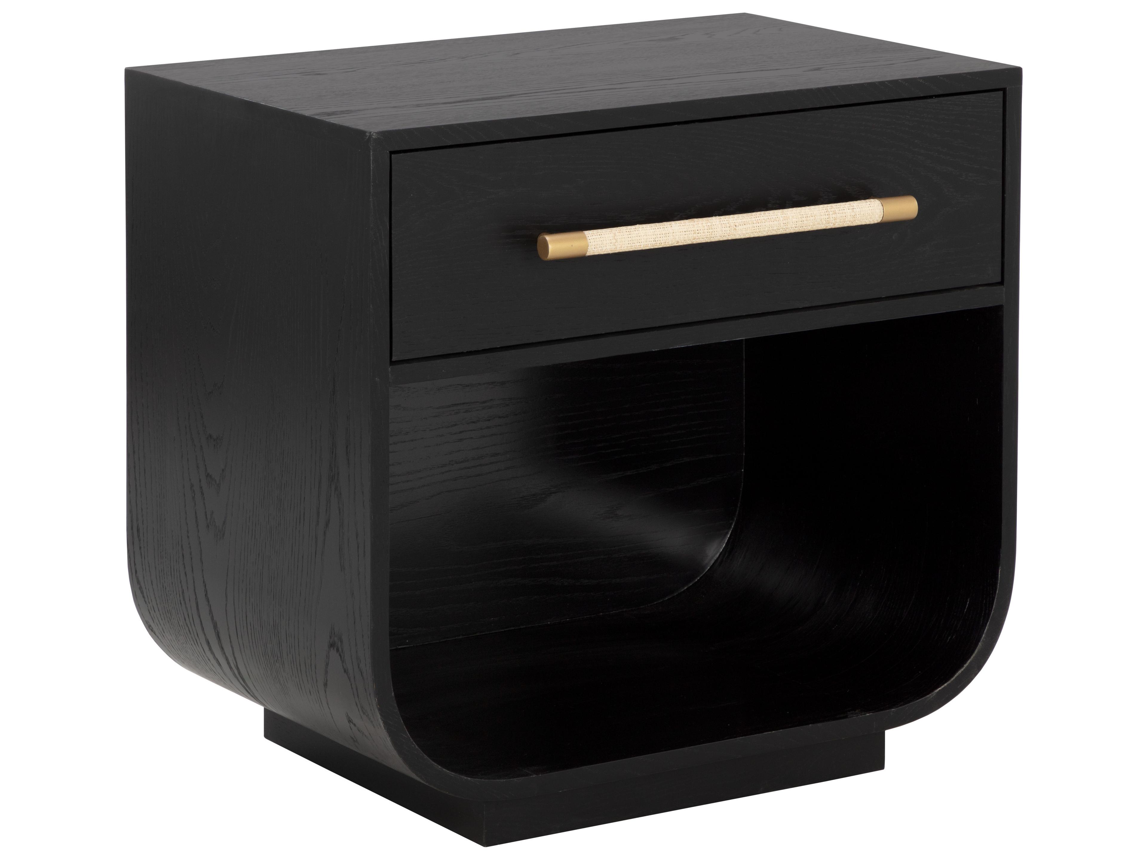 Tarrant Nightstand Modern Black Oak