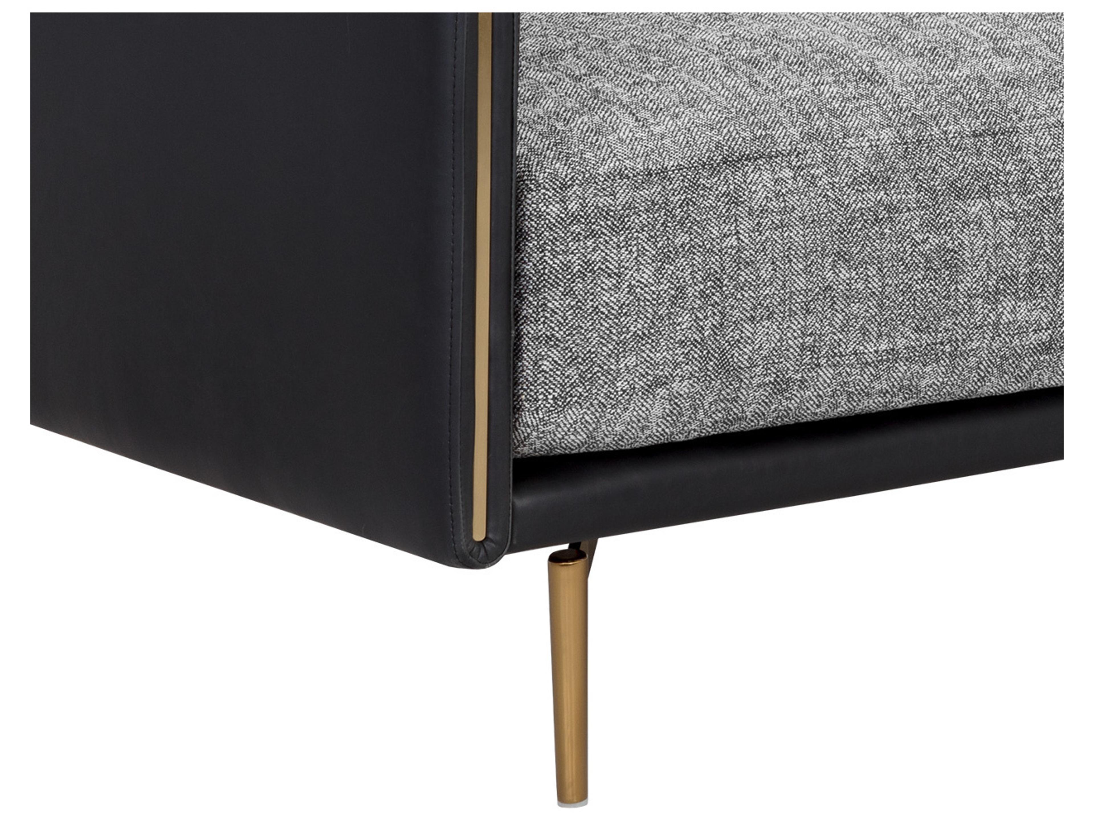 Sunpan Ashi Nash Zebra Coal Black Gray Upholstered Sofa