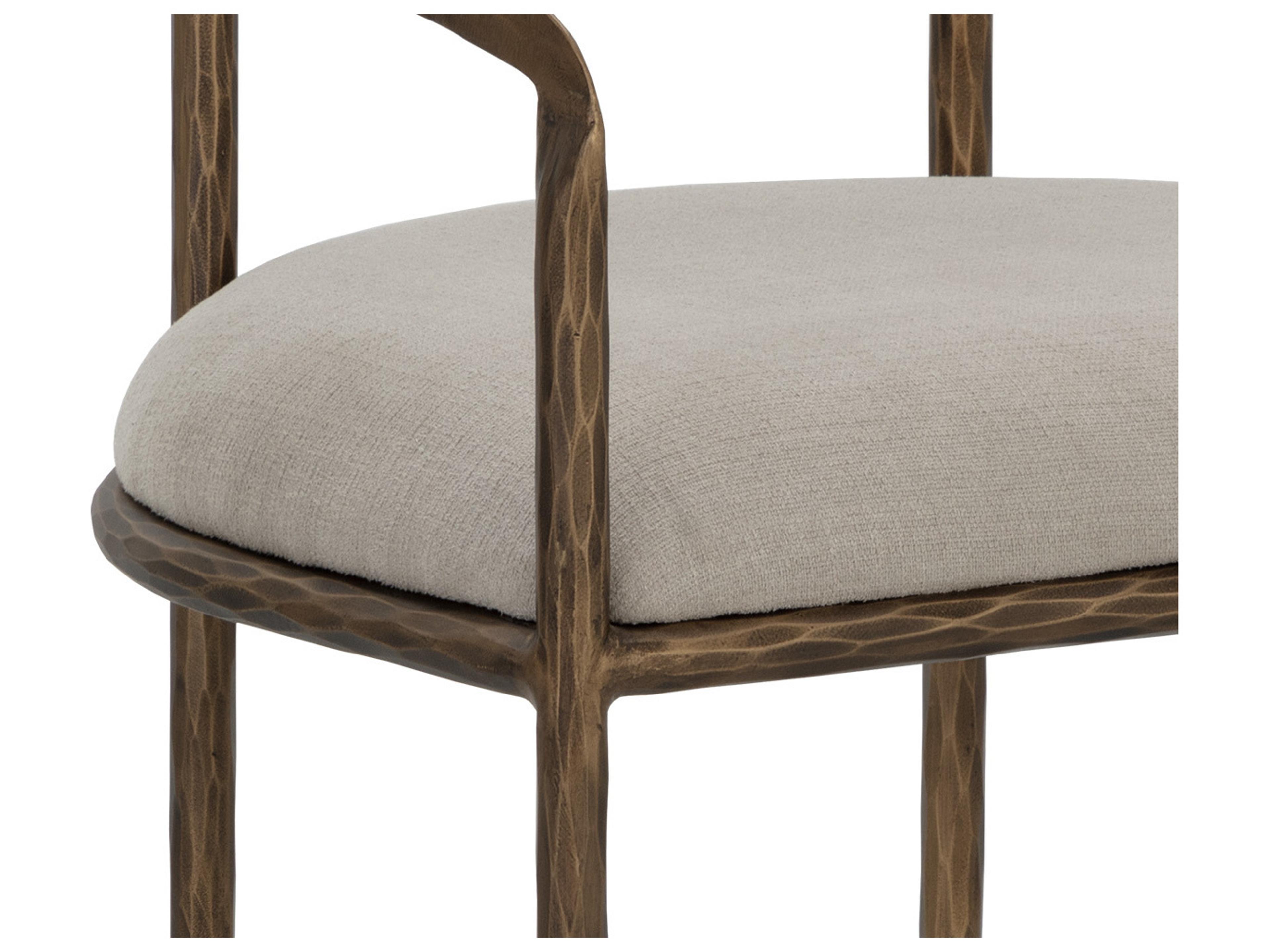 Sunpan Zanatta Gray Upholstered Arm Dining Chair