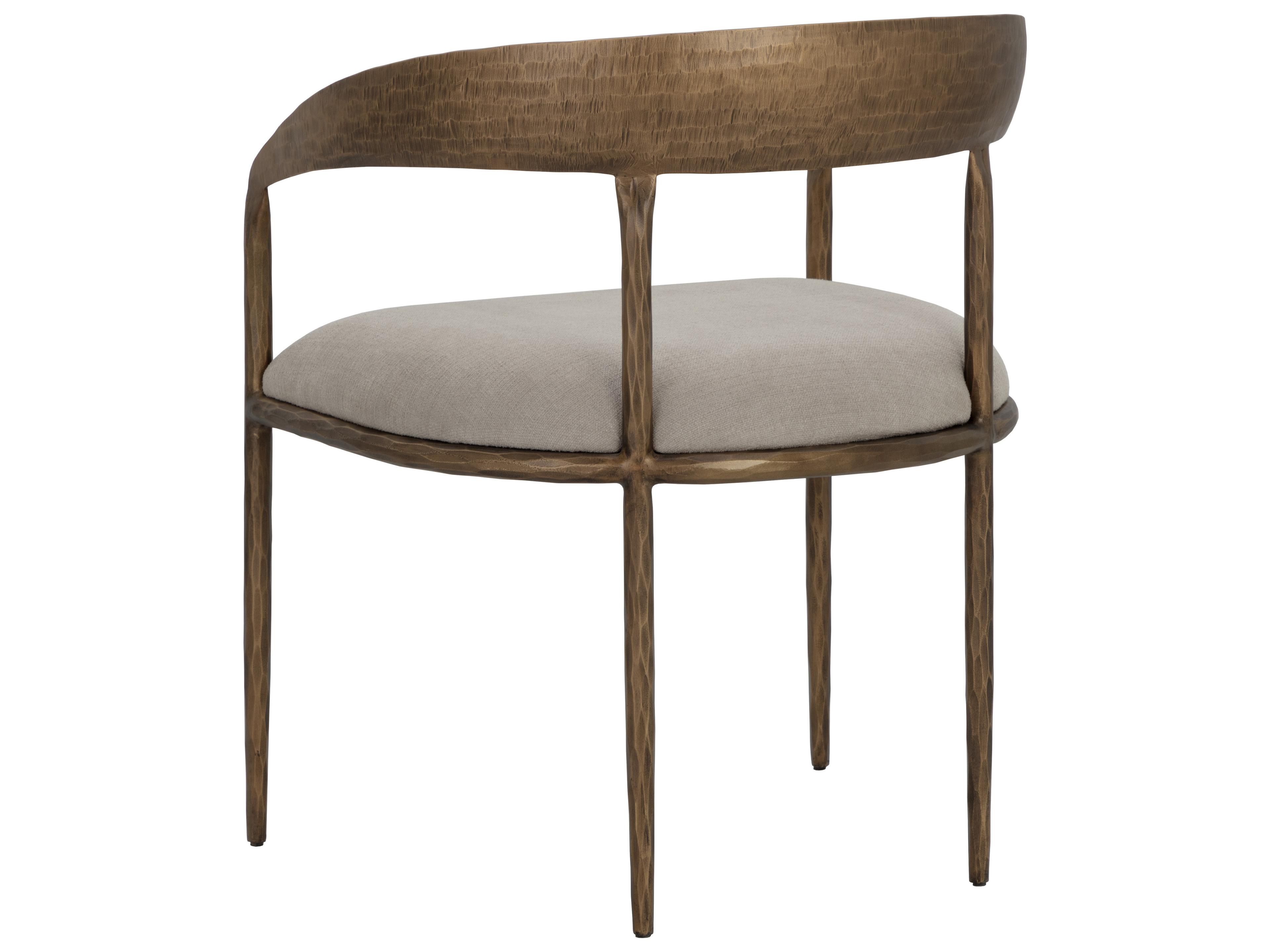 Sunpan Zanatta Gray Upholstered Arm Dining Chair