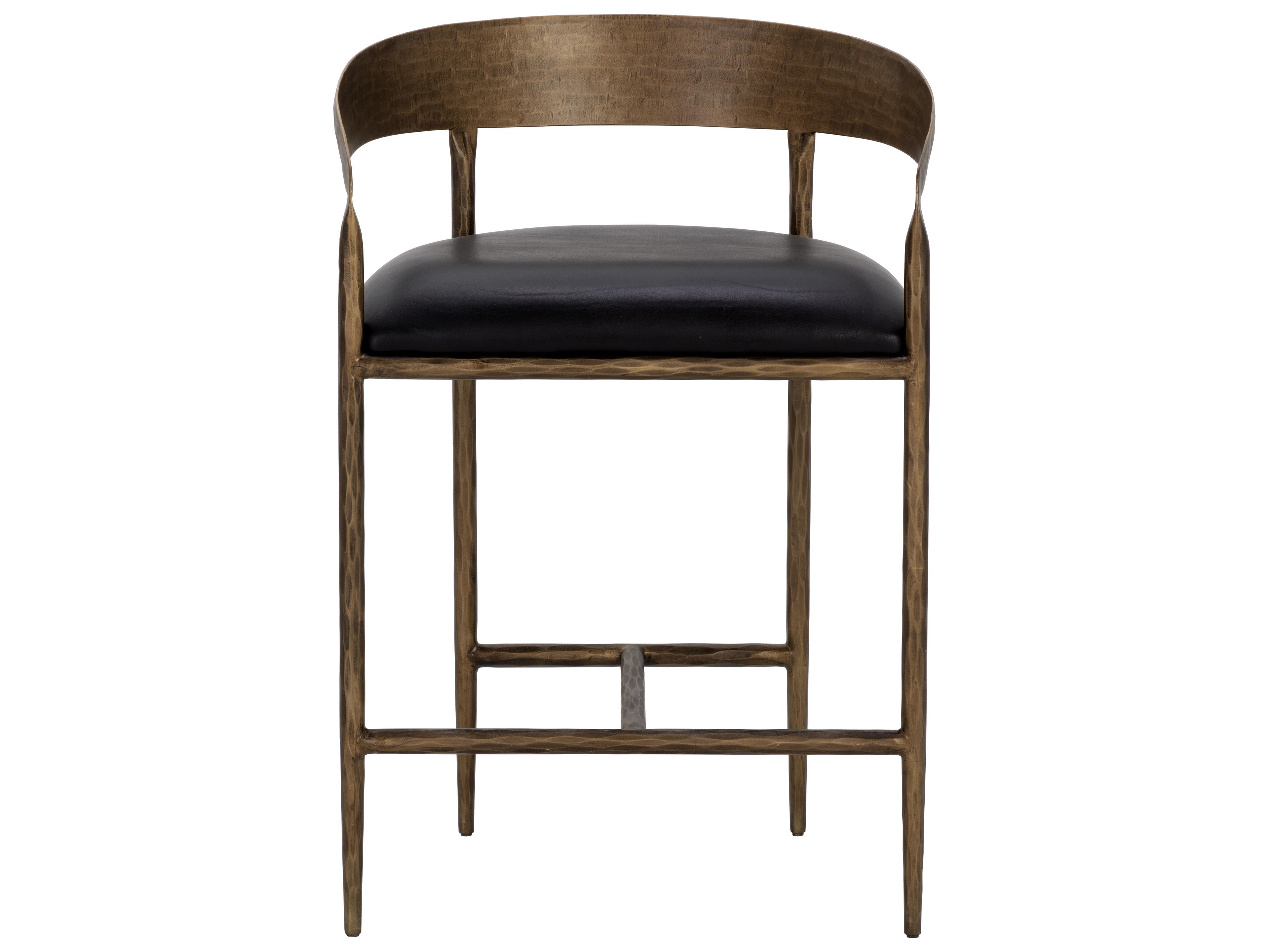 Sunpan Zanatta Charcoal Black Leather Counter Stool