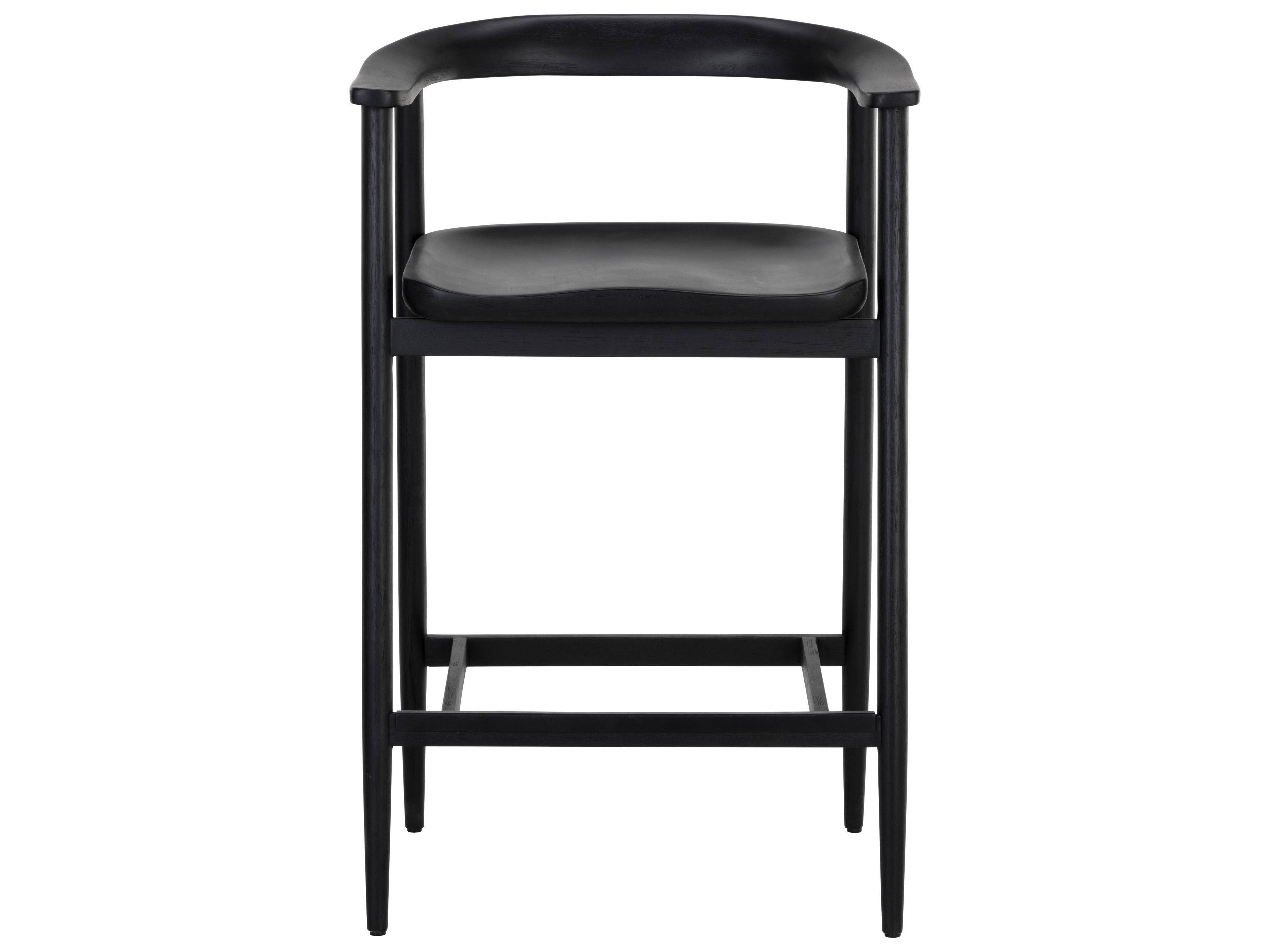 Sunpan Jeremy Black Oak Wood Counter Stool