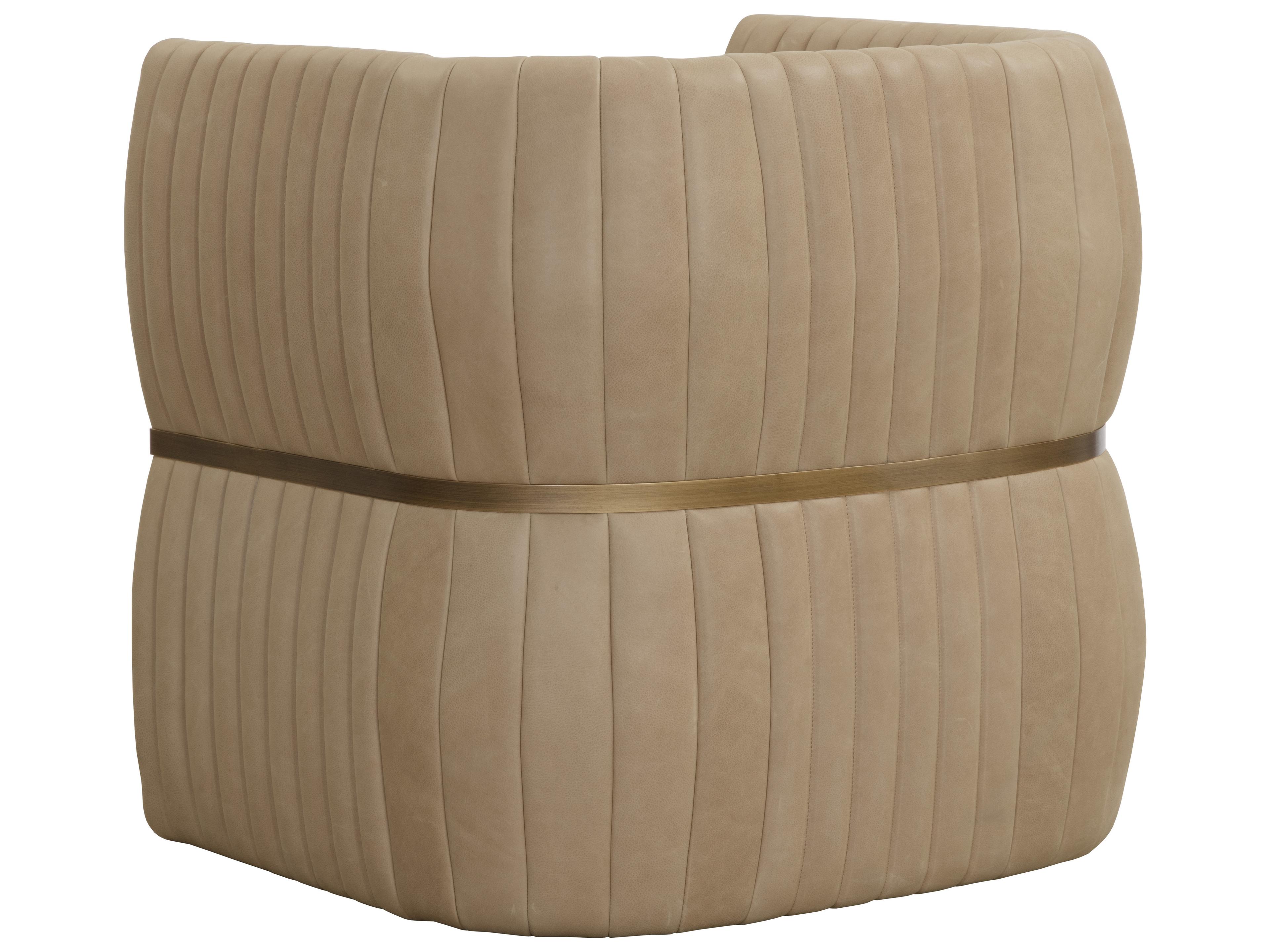 Sunpan Tryor Beige Leather Accent Chair