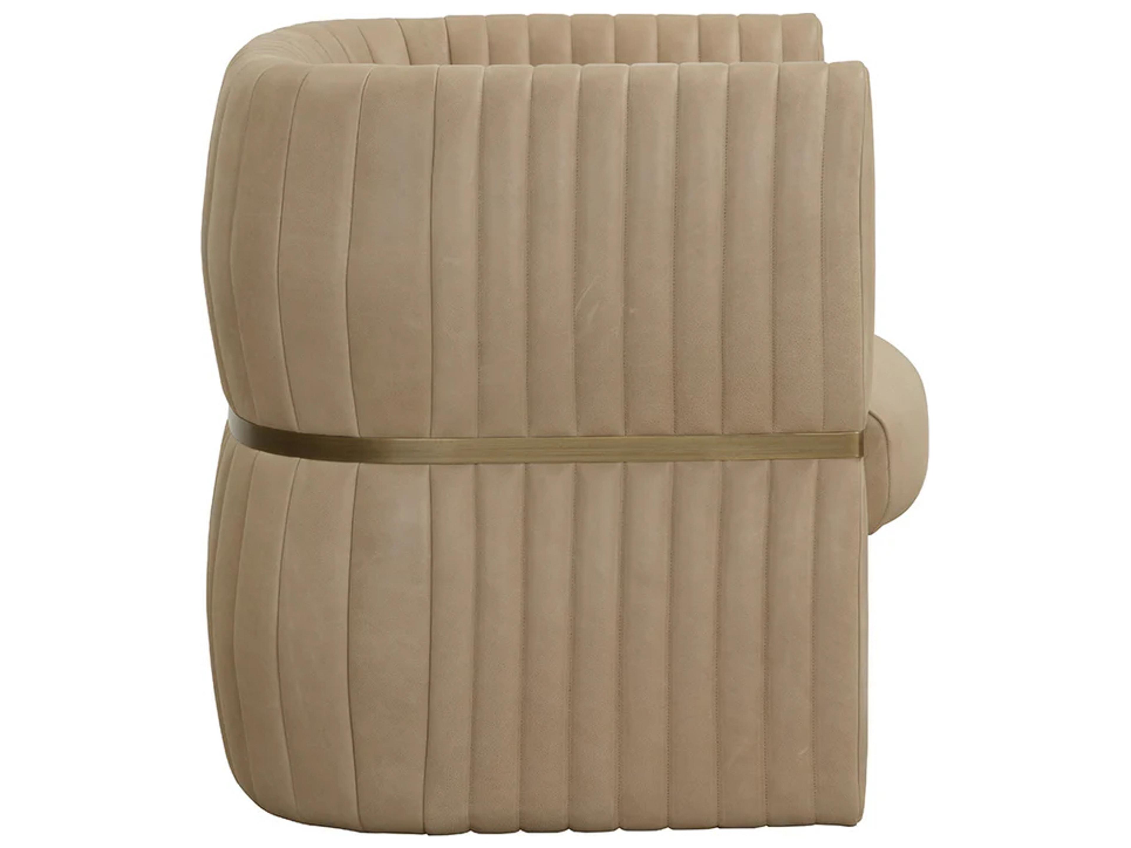 Sunpan Tryor Beige Leather Accent Chair