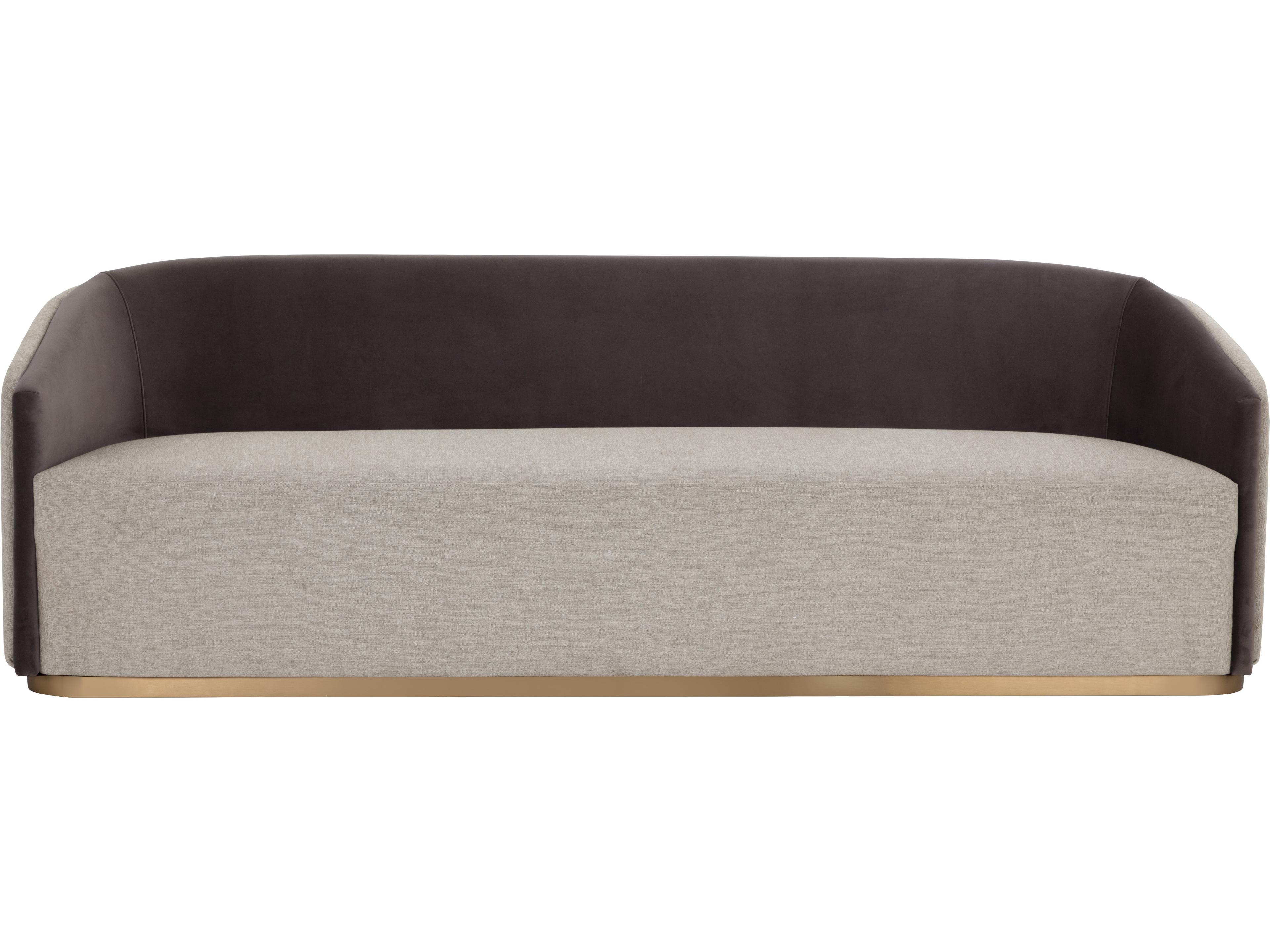 Sunpan Sheva Ernst Sandstone Meg Ash Brown Upholstered Sofa