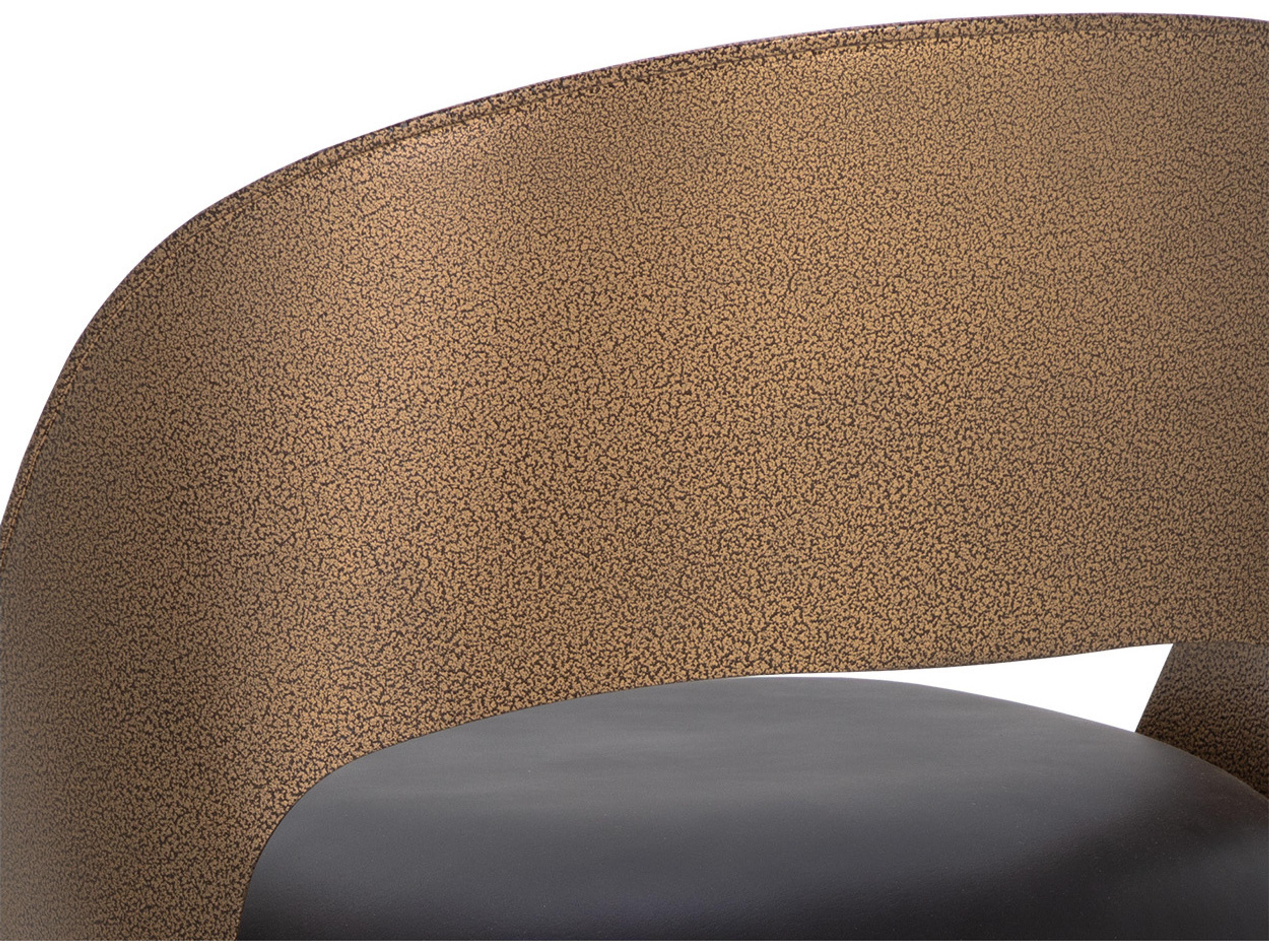 Sunpan Dezirae Antique Brass Charcoal Black Leather Counter Stool