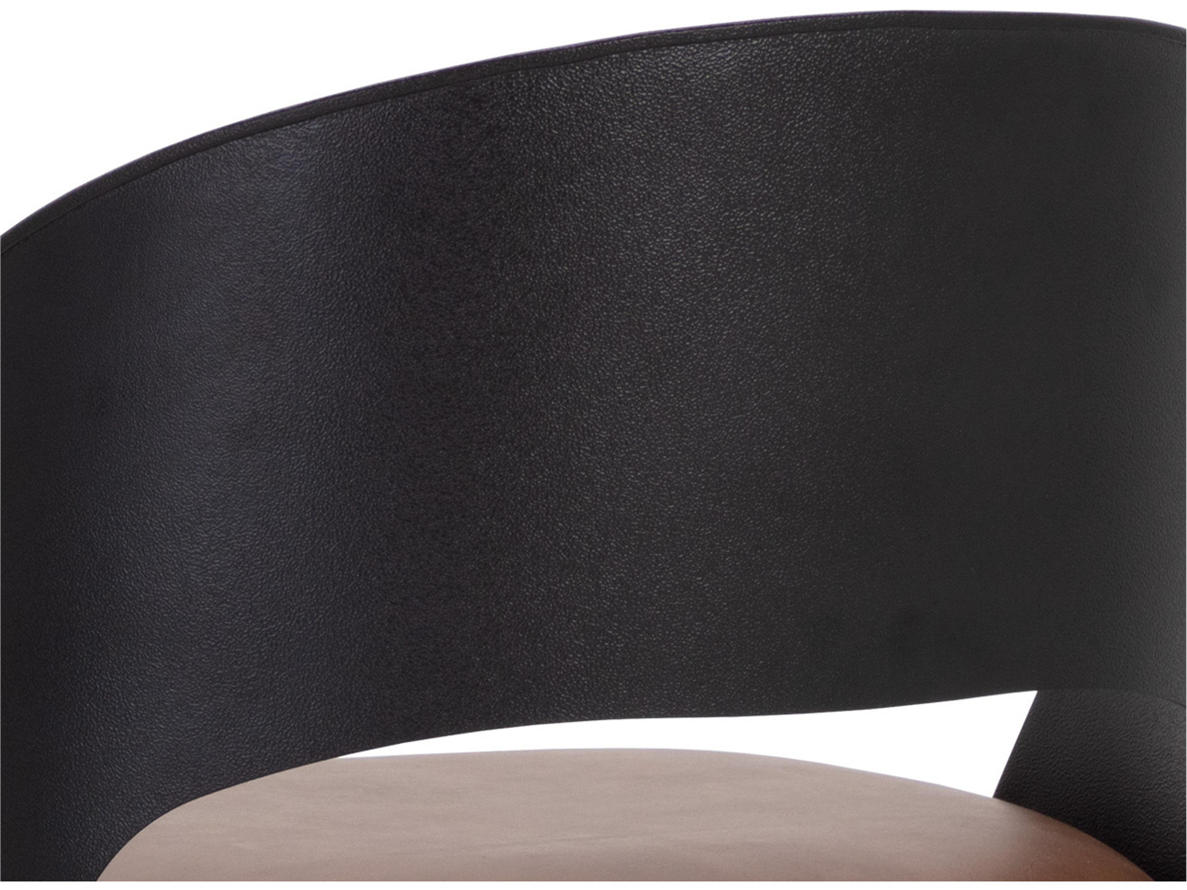 Sunpan Dezirae Black Cognac Leather Bar Stool