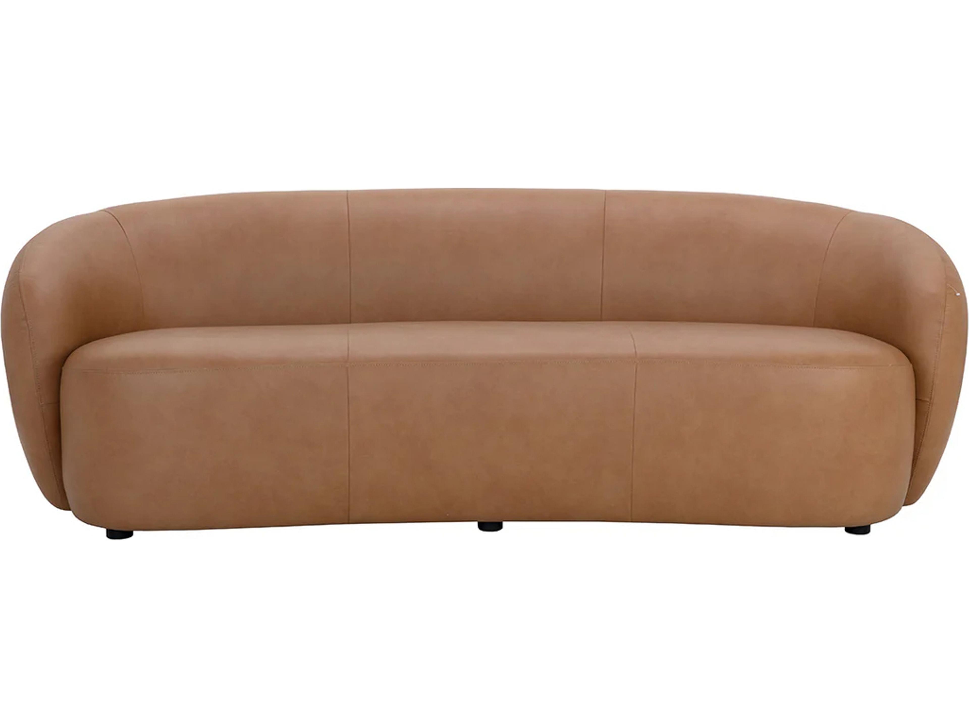 Lorne Aline Butternut Leather Brown Upholstered Sofa