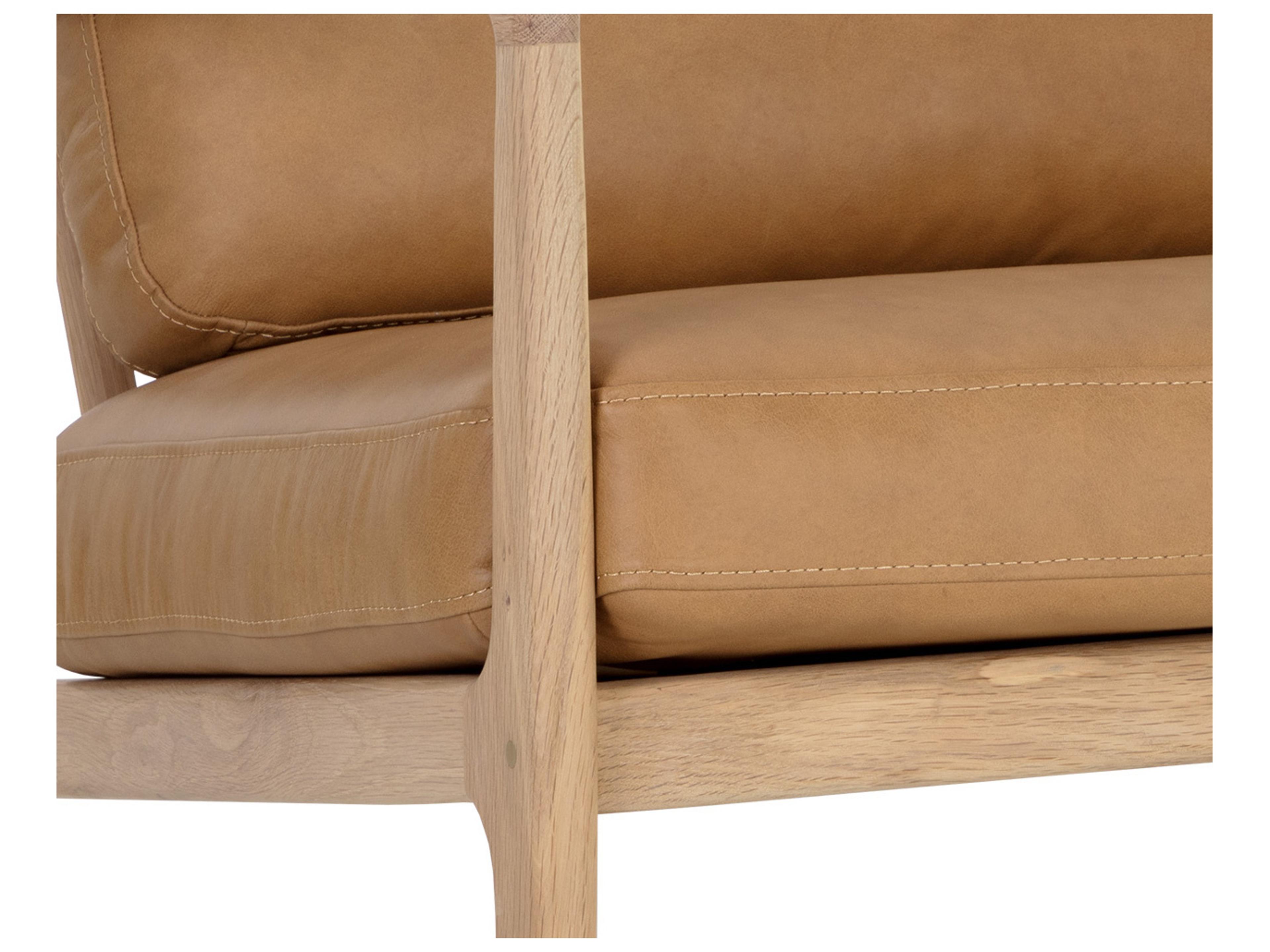 Sunpan Gilmore Brown Leather Accent Chair