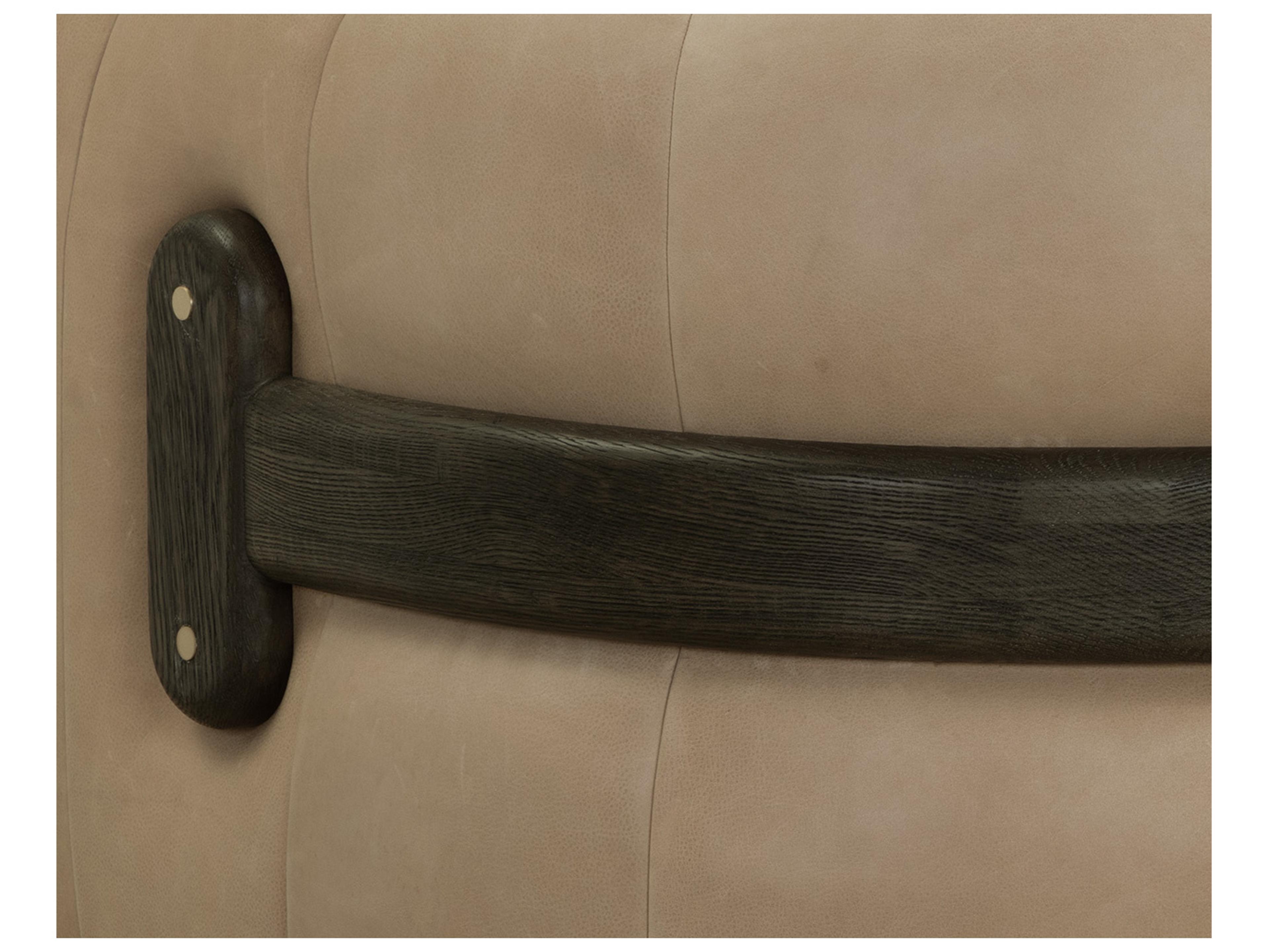 Sunpan Tadeo Swivel Beige Leather Accent Chair