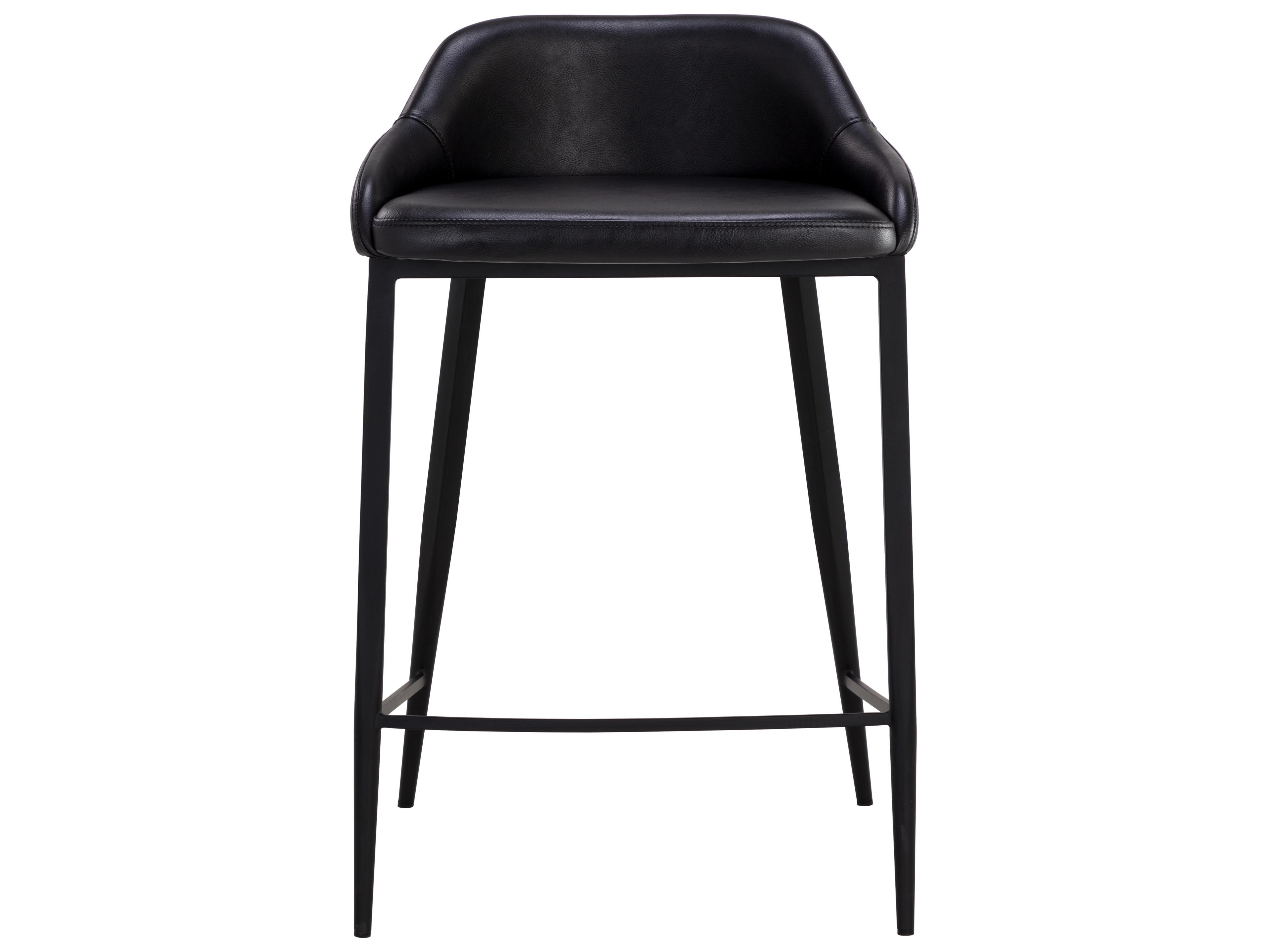 Sunpan Astra Black Nightfall Faux Leather Bar Stool