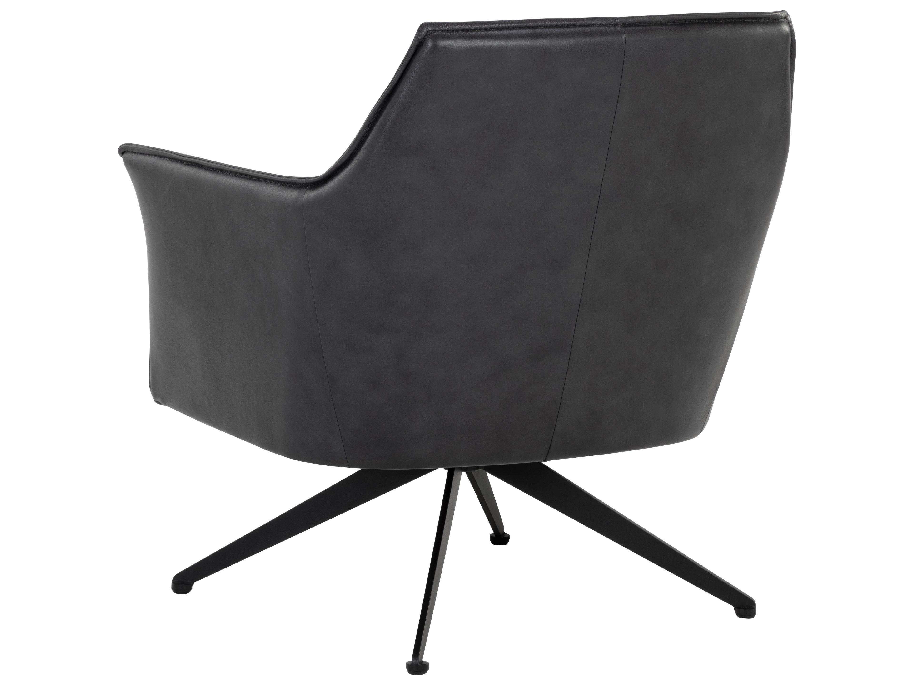 Sunpan Crosby Black Leather Accent Chair