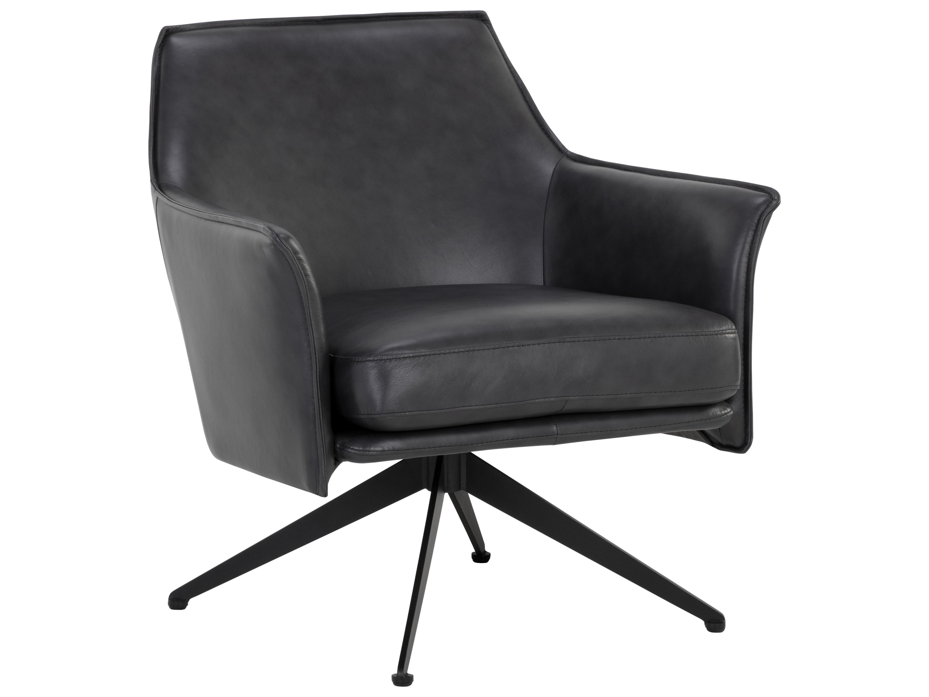 Crosby Black Leather Accent Chair