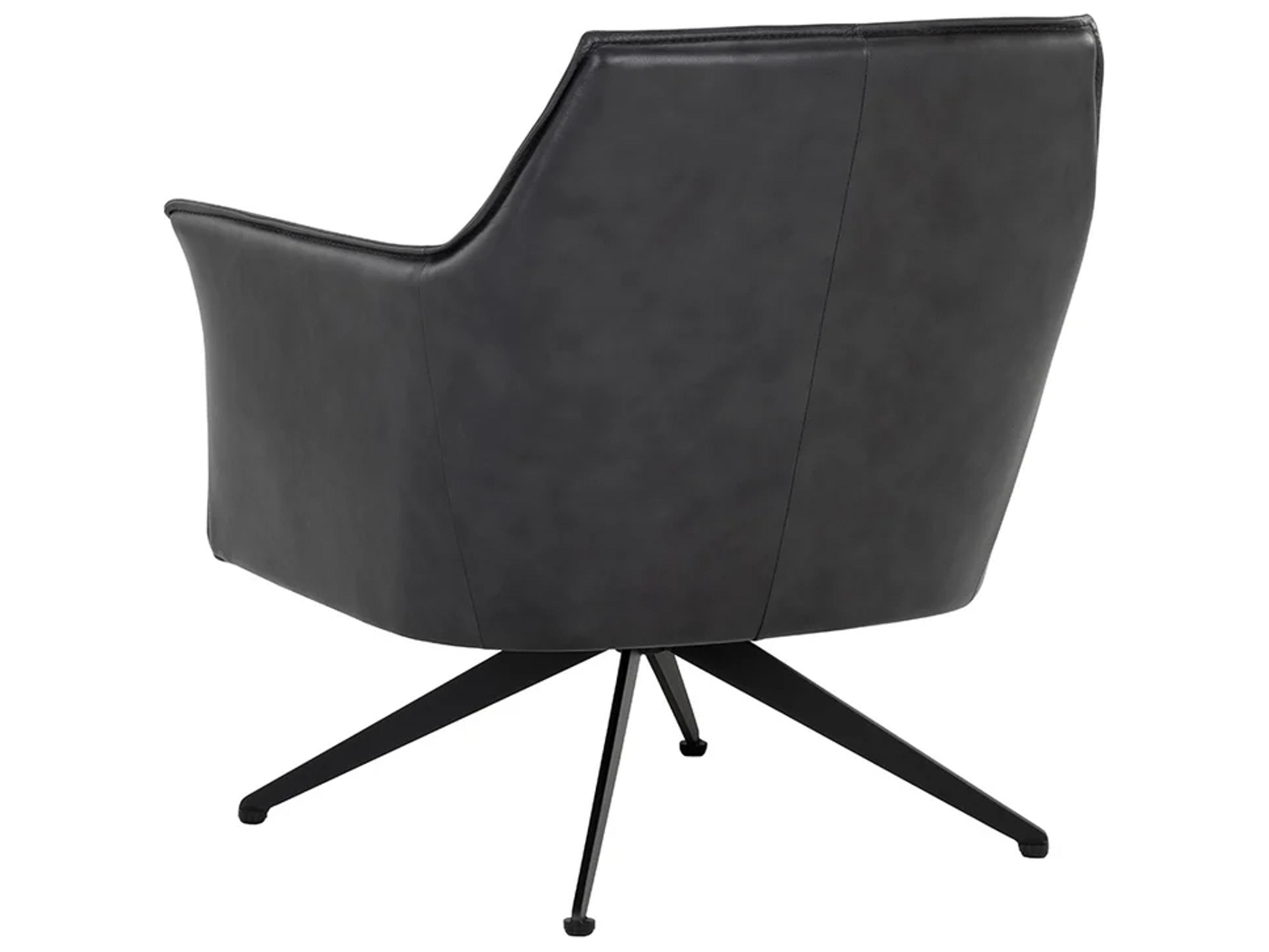 Sunpan Crosby Black Leather Accent Chair