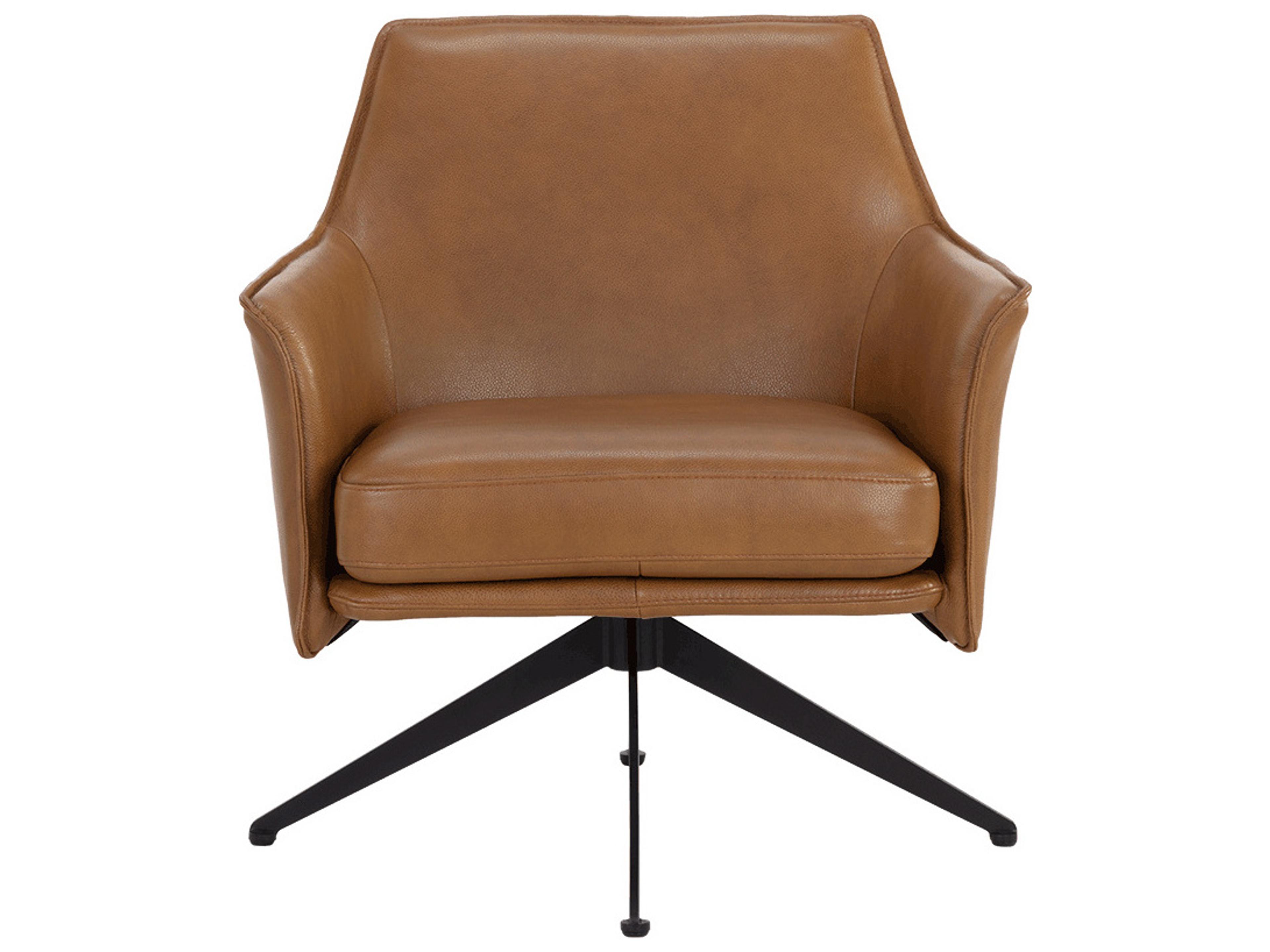 Sunpan Crosby Brown Leather Accent Chair