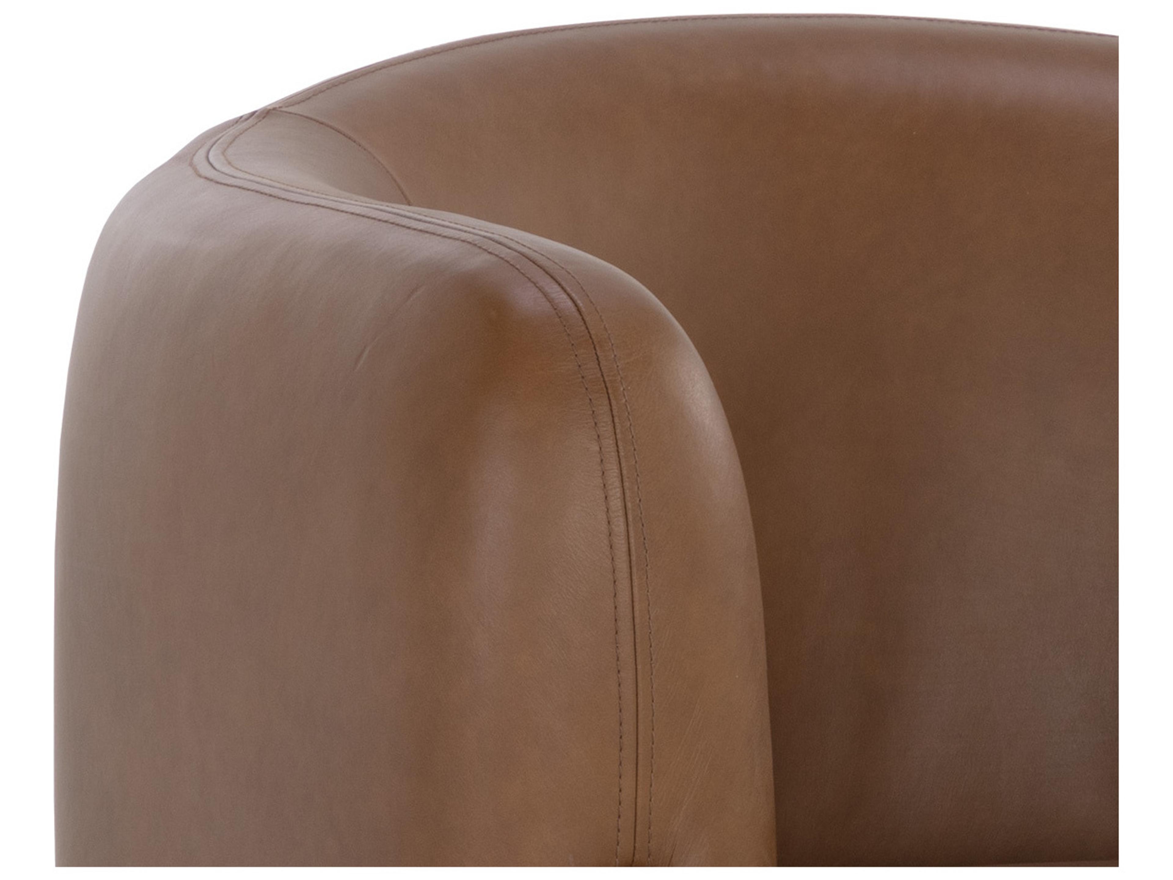 Sunpan Trine Brown Leather Accent Chair