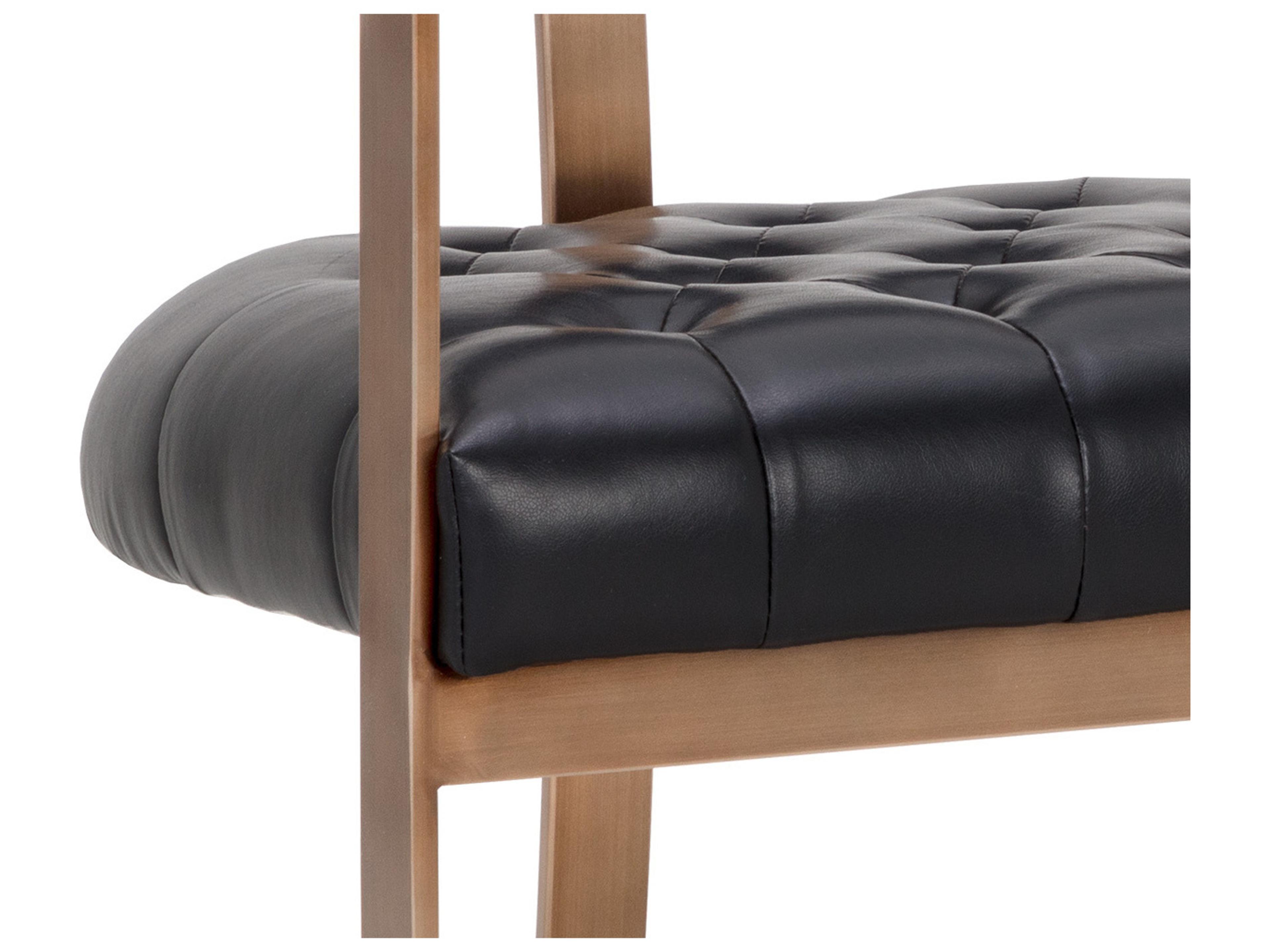 Sunpan Beaumont Black Leather Arm Dining Chair