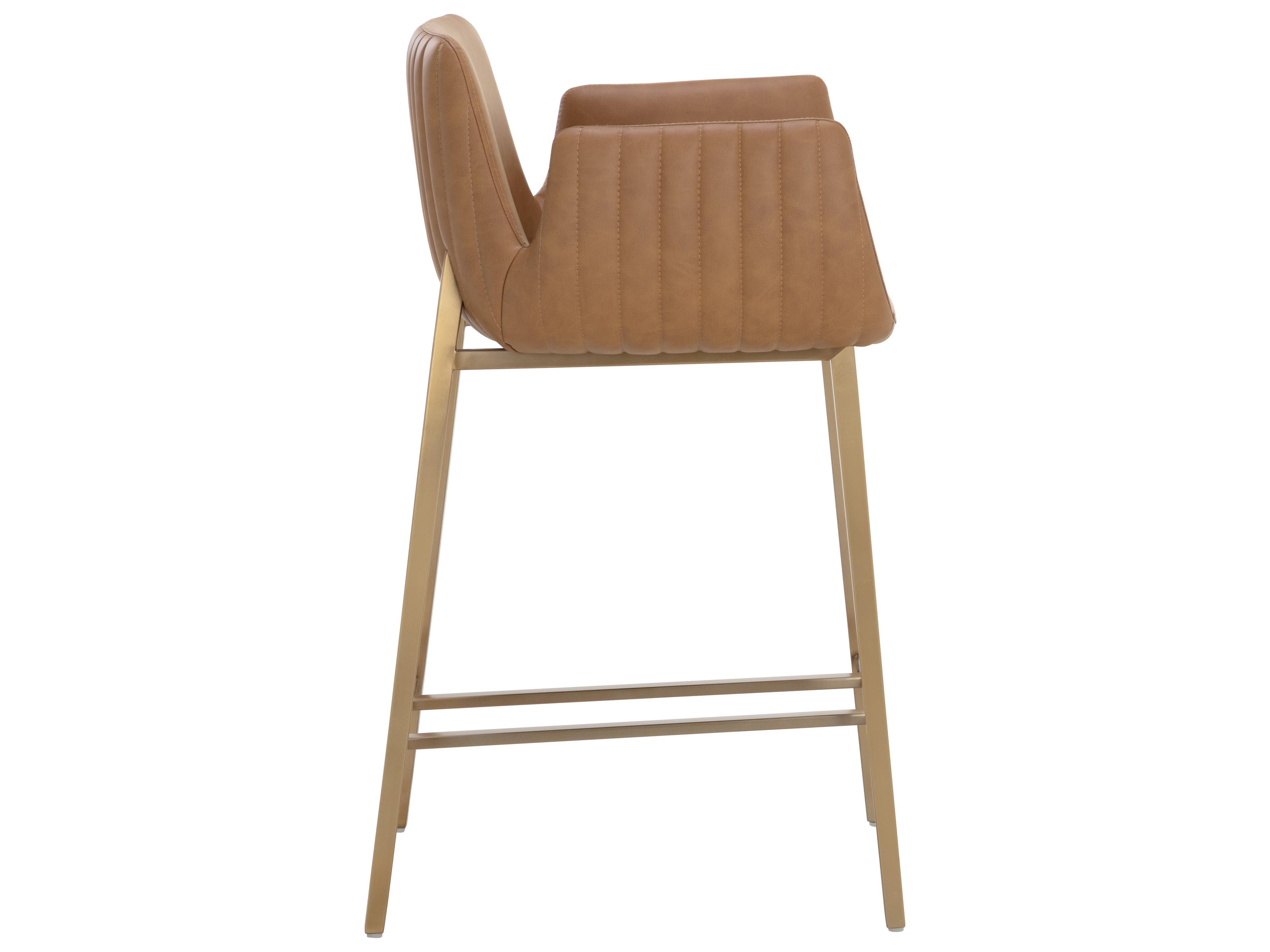 Sunpan Ikon Gold Faux Leather Counter Stool