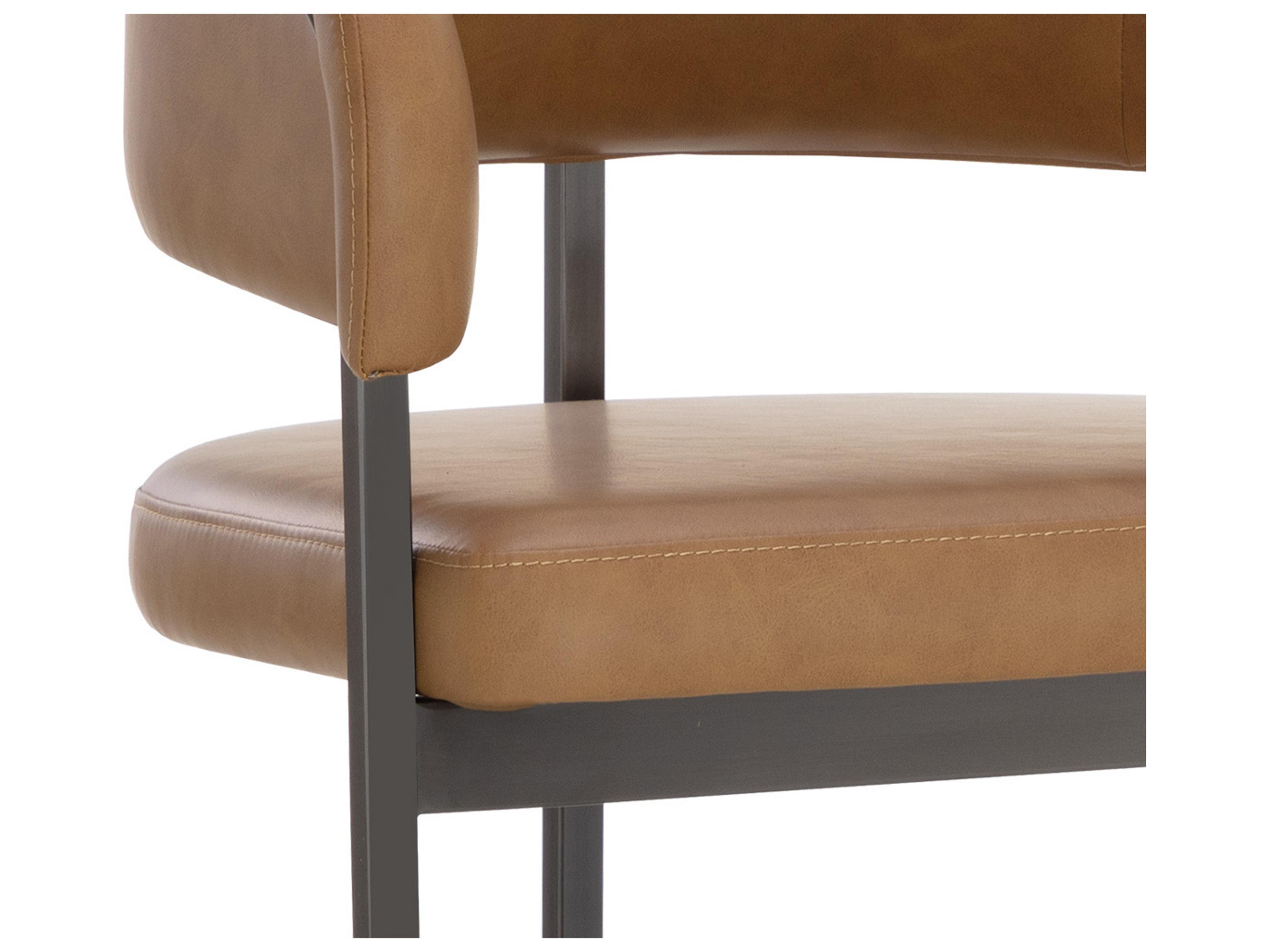 Sunpan Ikon Gunmetal Faux Leather Bar Stool