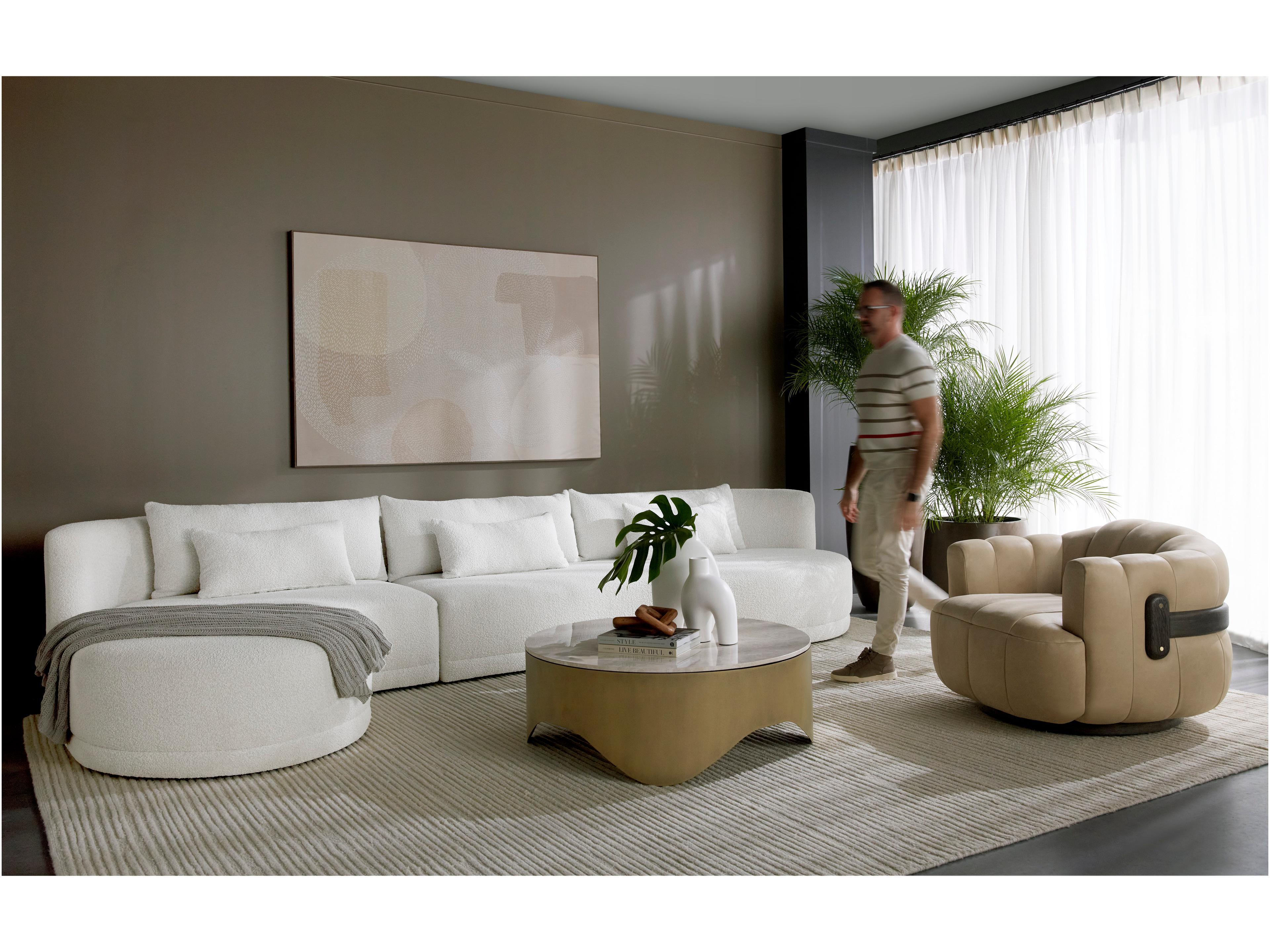 Sunpan Laken Copenhagen White Upholstered Sofa