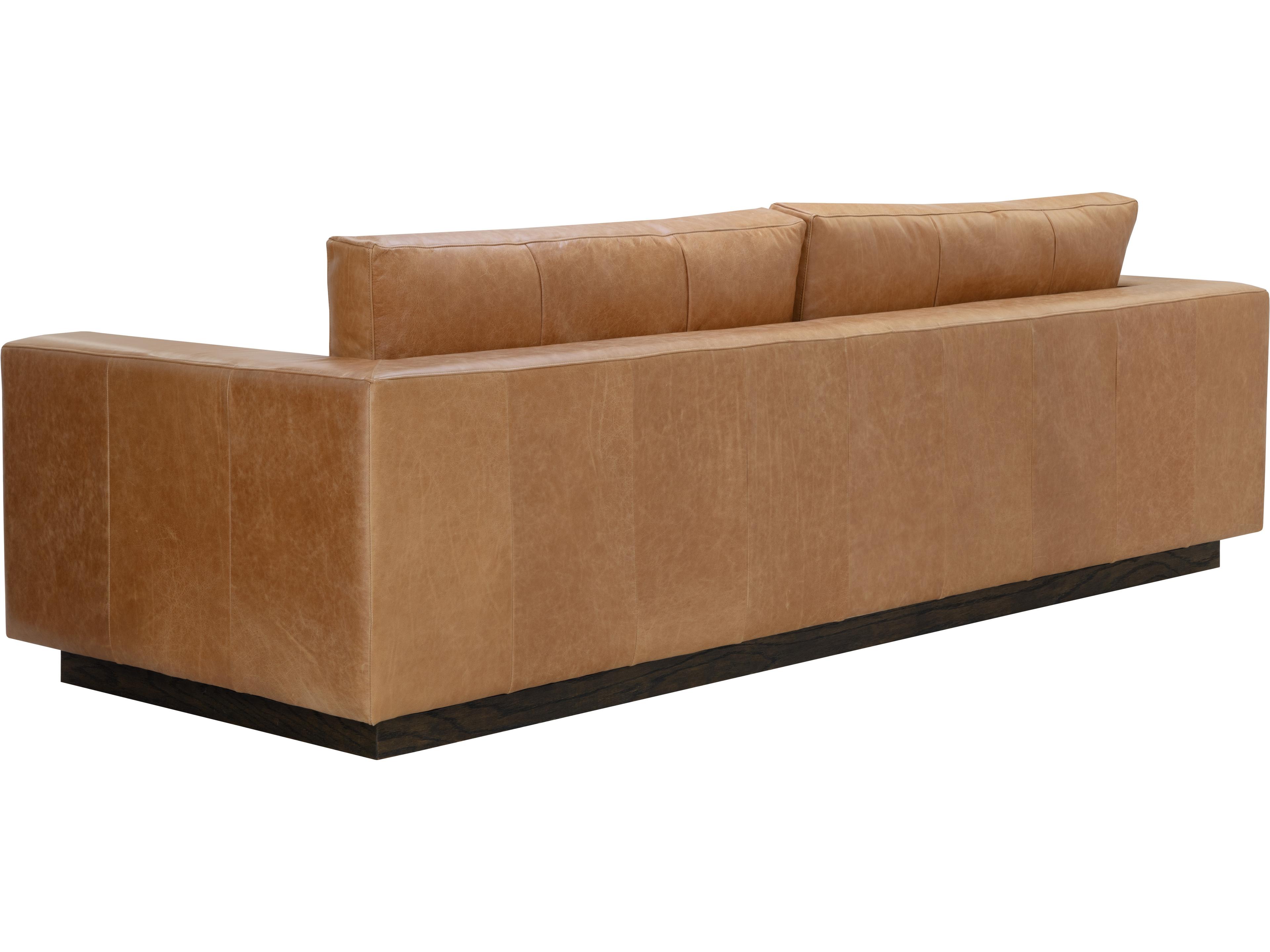 Sunpan Anakin Sofa in Dark Brown in Tuscany Cognac Leather