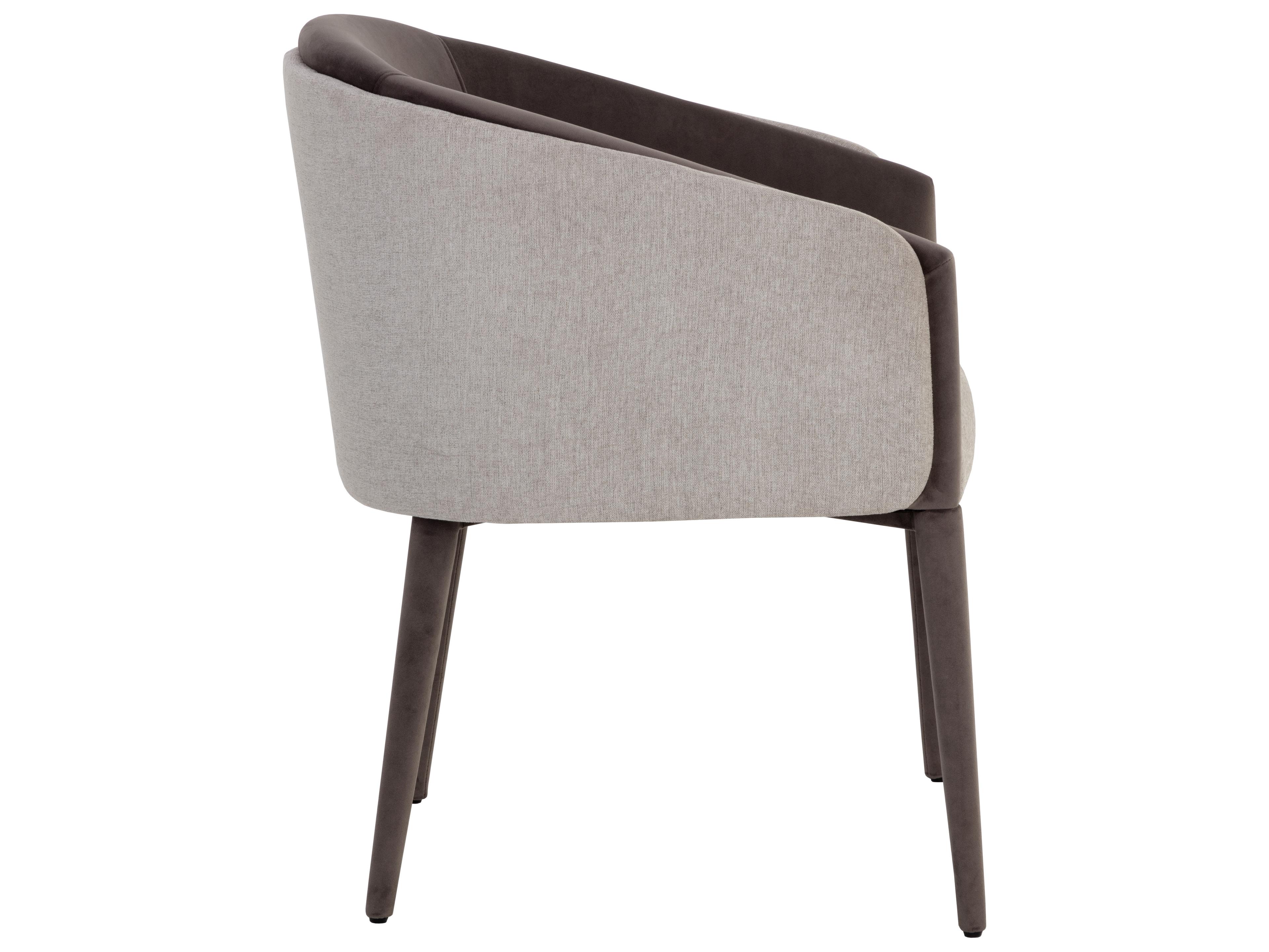 Sunpan Sheva Dining Armchair in Ernst Sandstone / Meg Ash