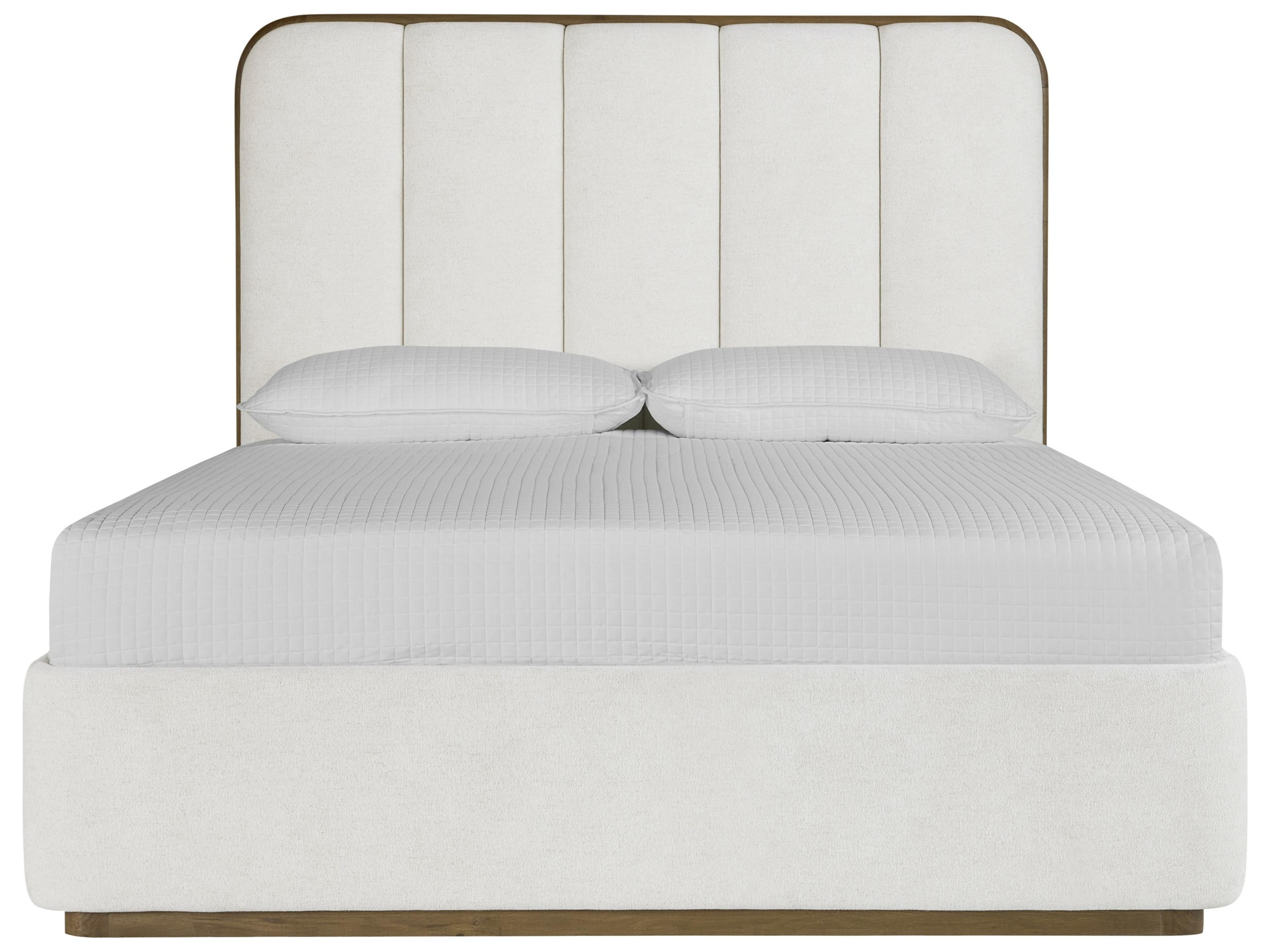 Sunpan Jamille Eclipse White Beige Upholstered Queen Platform Bed