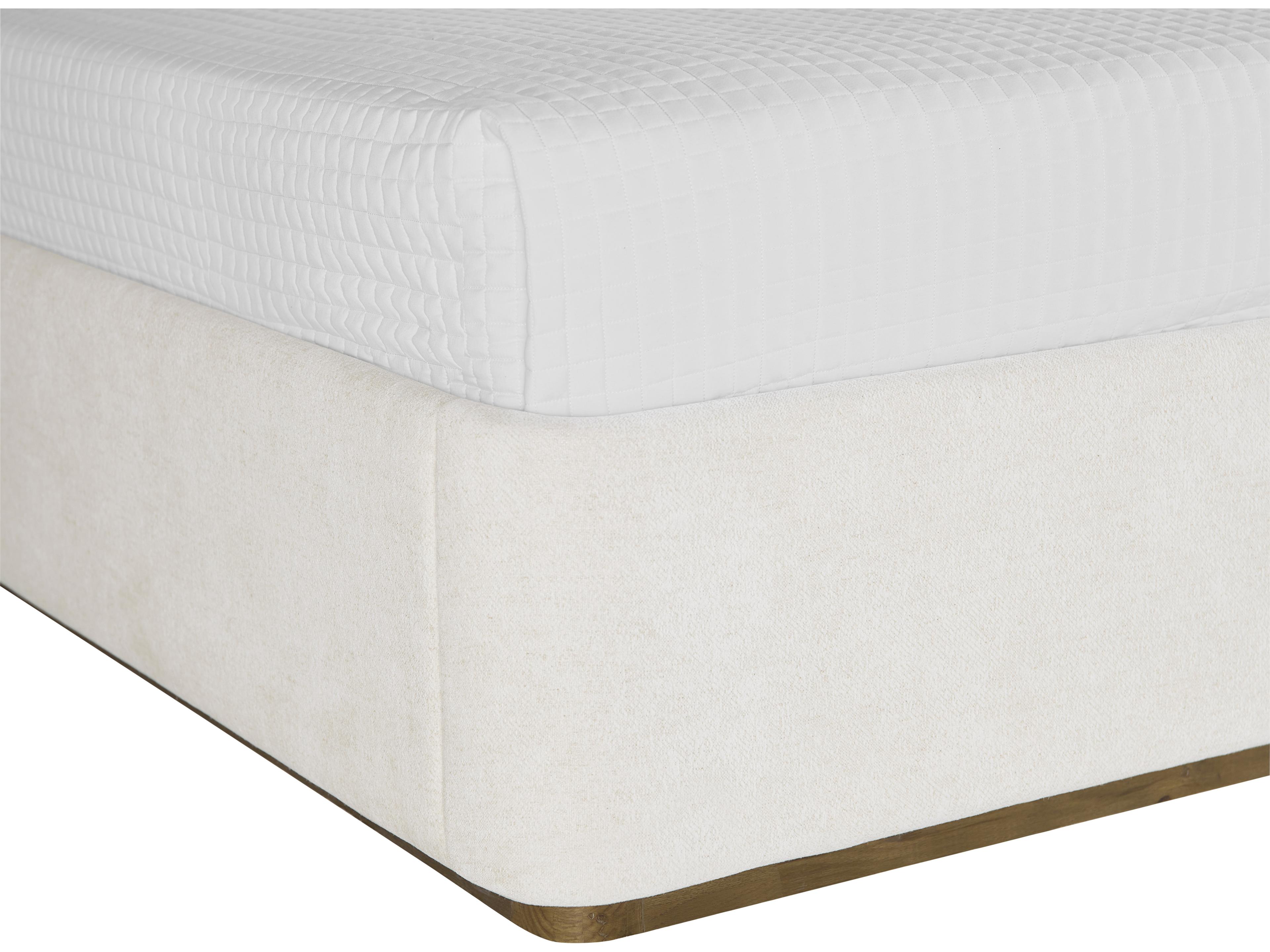 Sunpan Jamille Eclipse White Beige Upholstered Queen Platform Bed