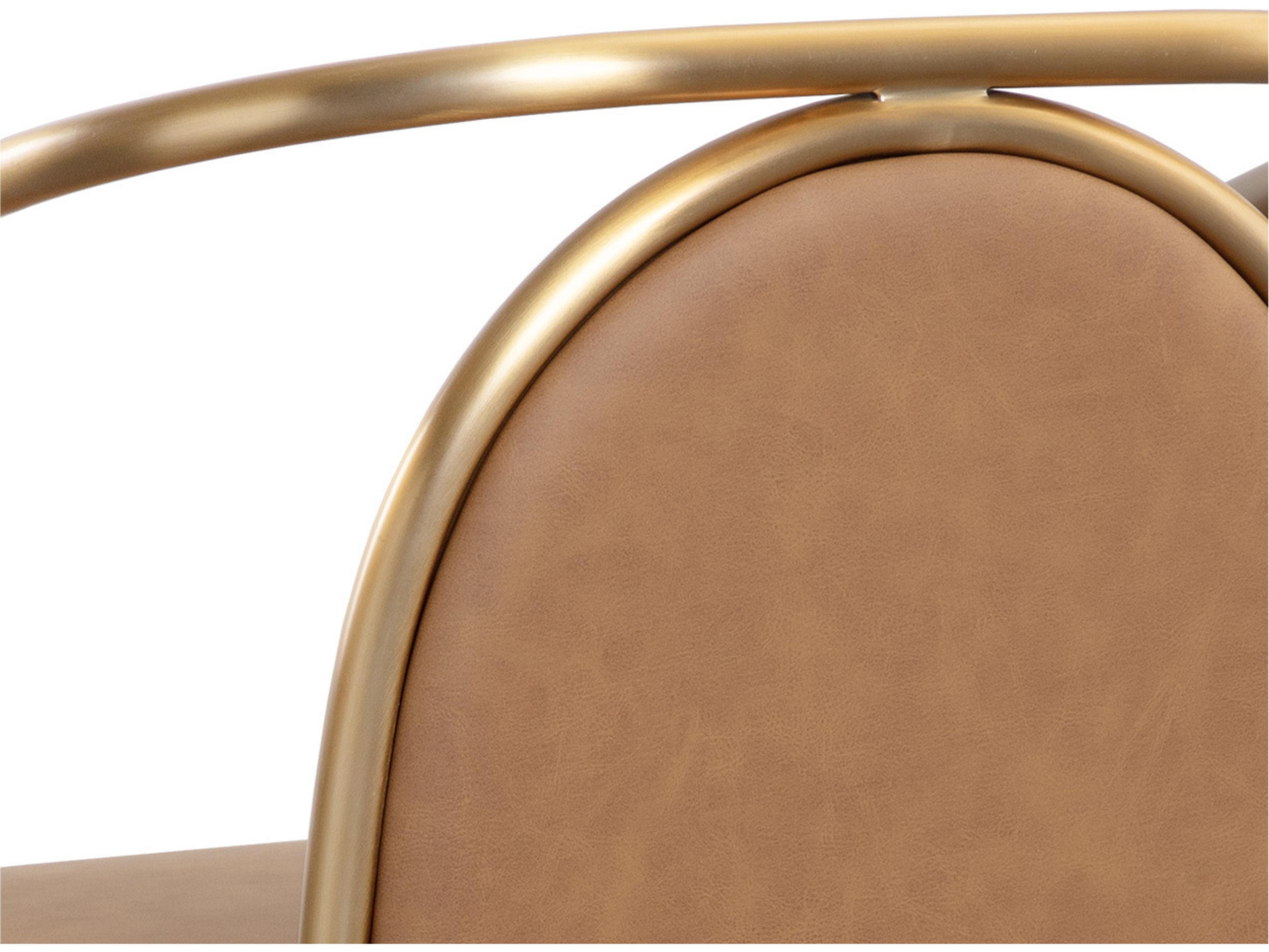 Sunpan Cicero Cicero Dining Armchair Milliken Cognac