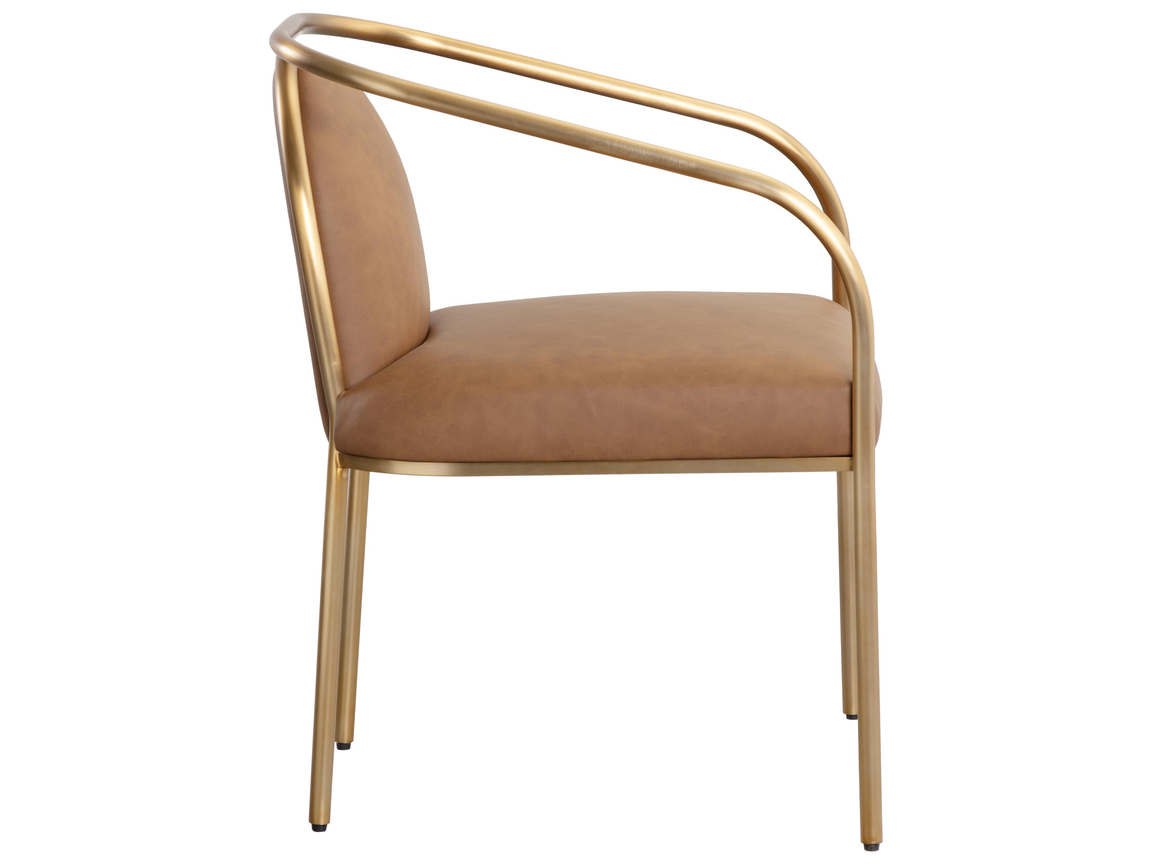 Sunpan Cicero Cicero Dining Armchair Milliken Cognac