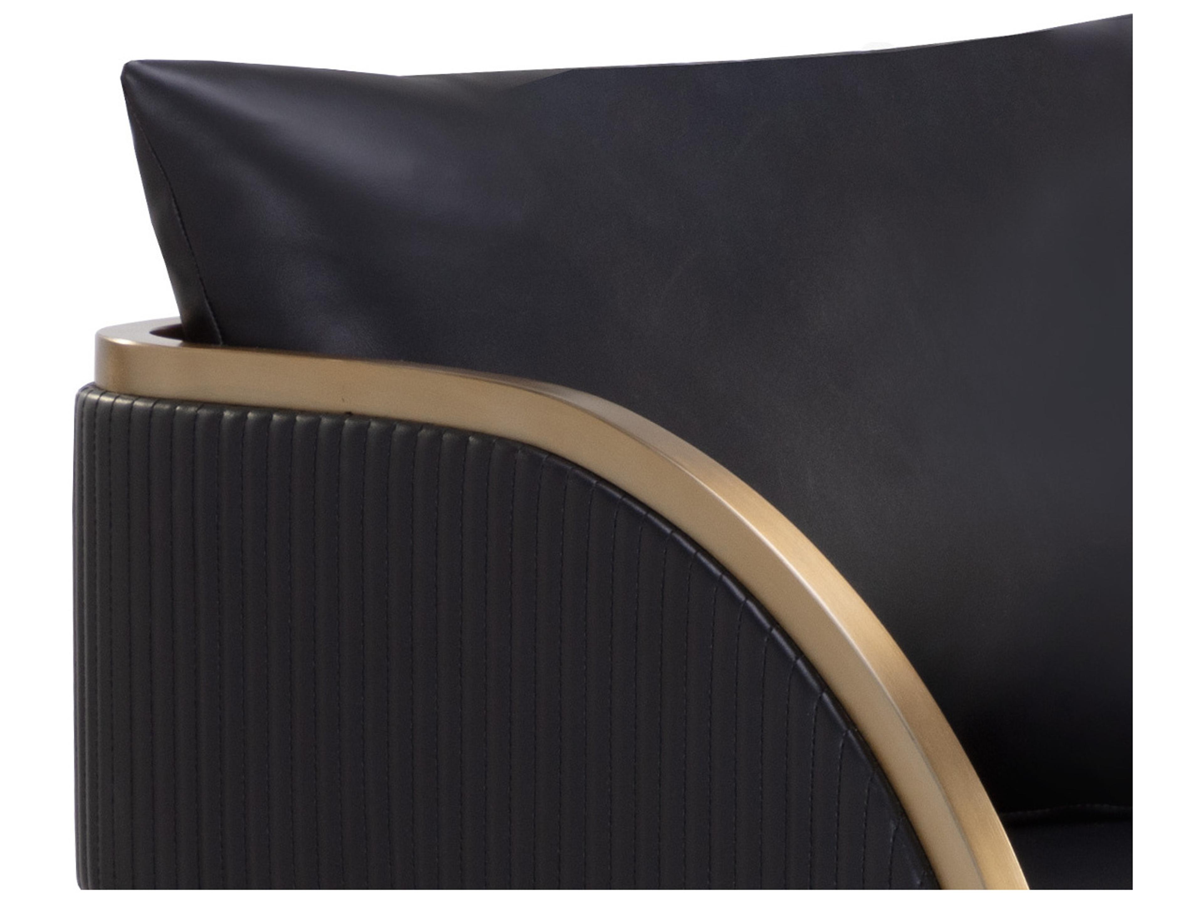 Sunpan Ikon Gold Faux Leather Bar Stool