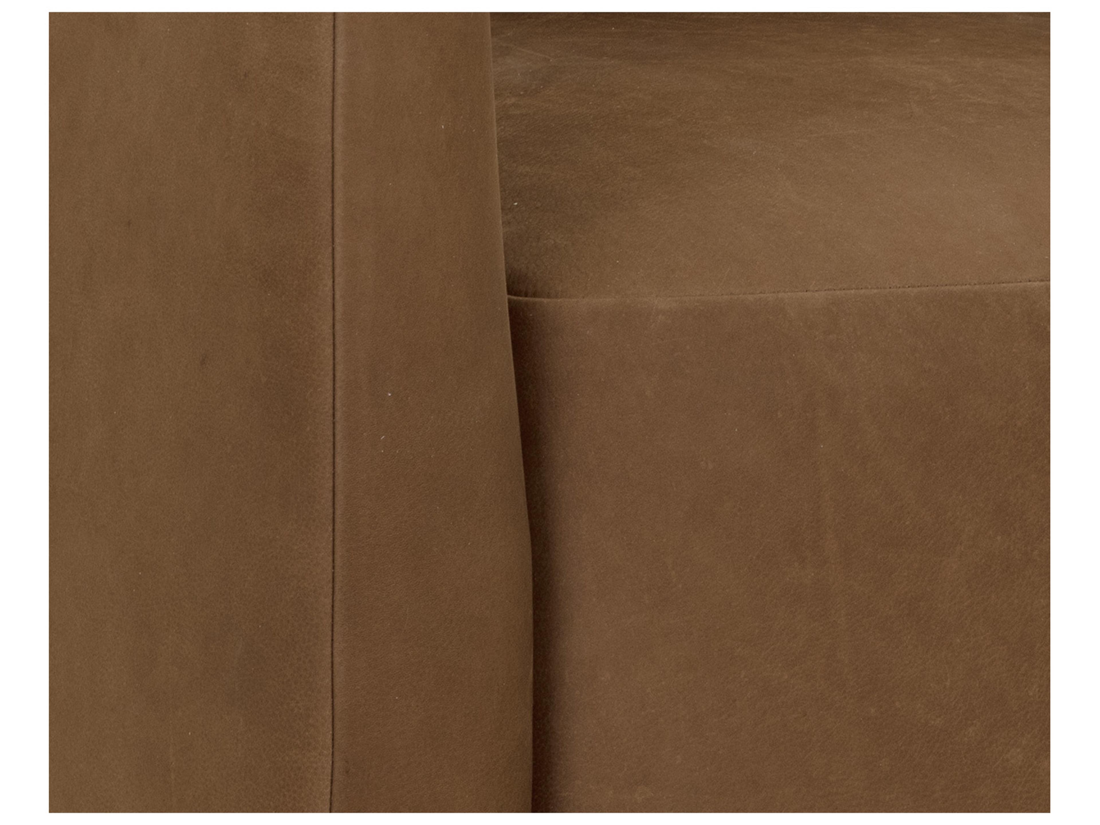 Sunpan Emilie Swivel Brown Leather Accent Chair