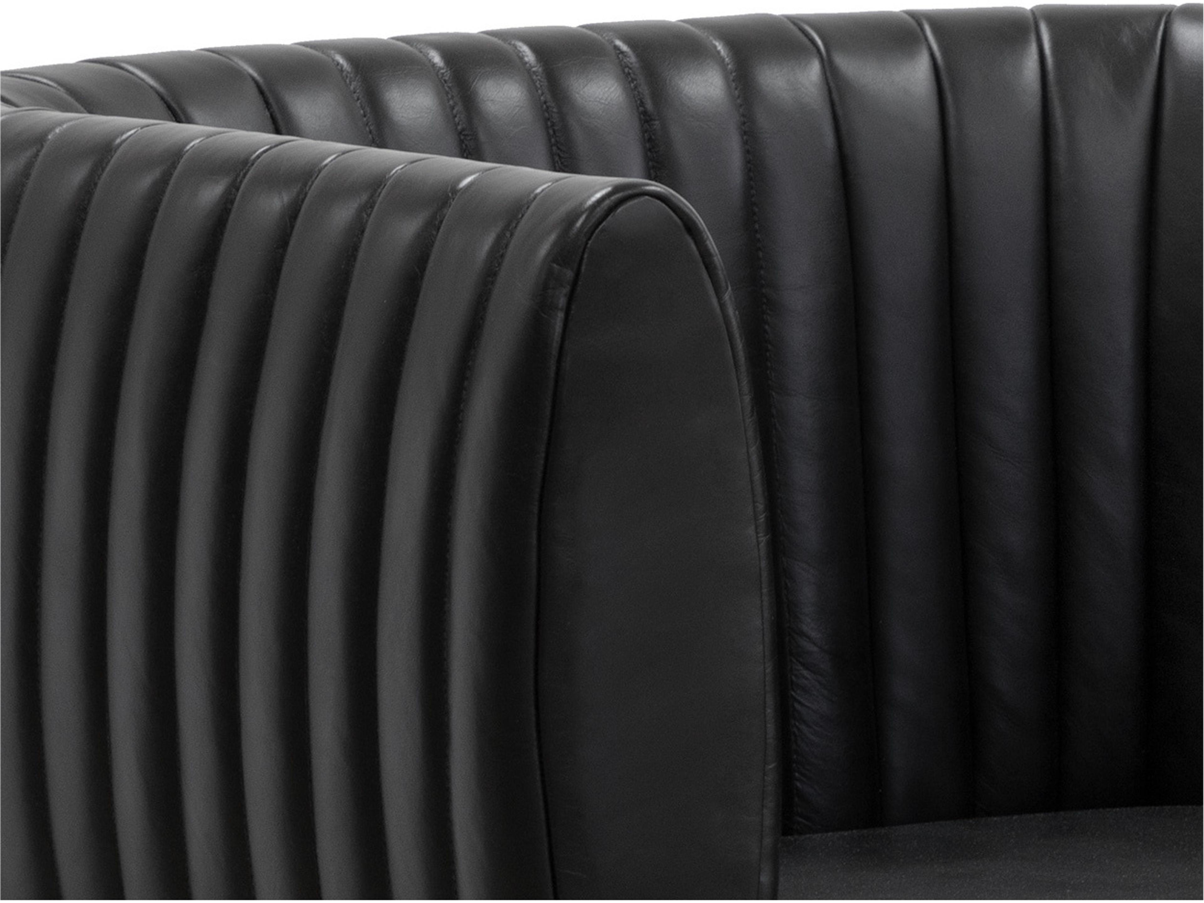 Sunpan Tryor Black Leather Accent Chair