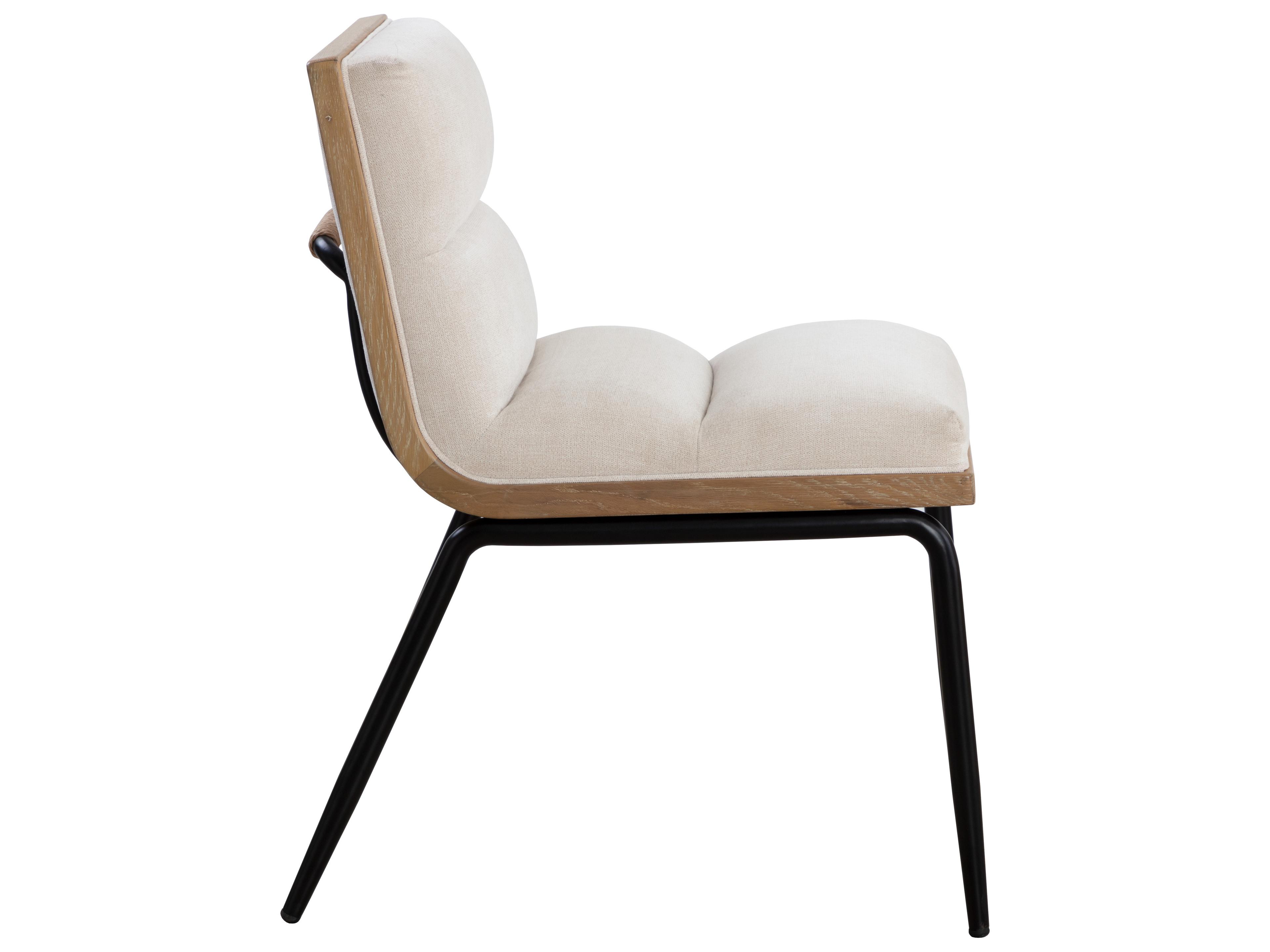 Sunpan Abilene White Upholstered Side Dining Chair