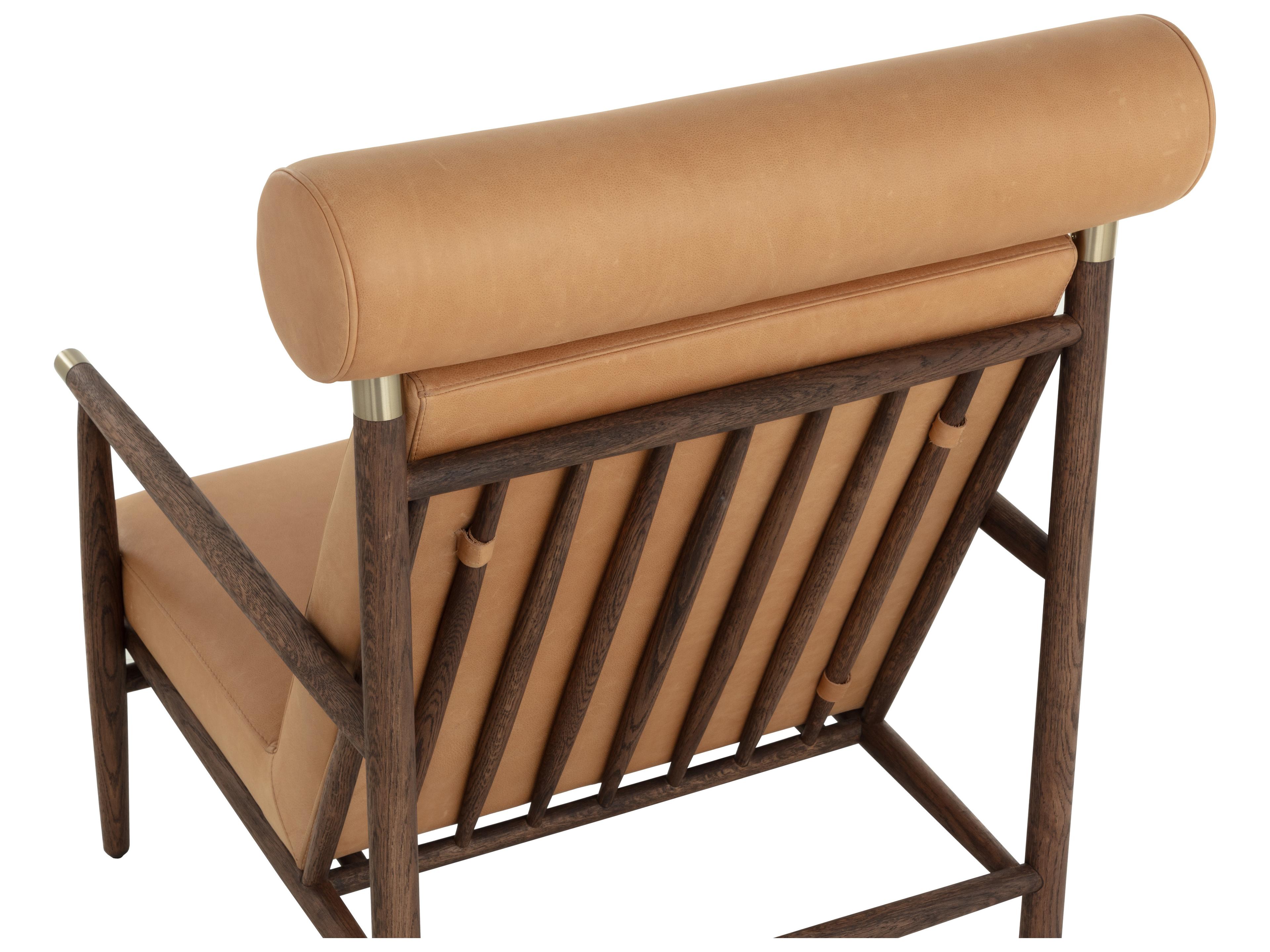 Sunpan Biko Brown Leather Accent Chair