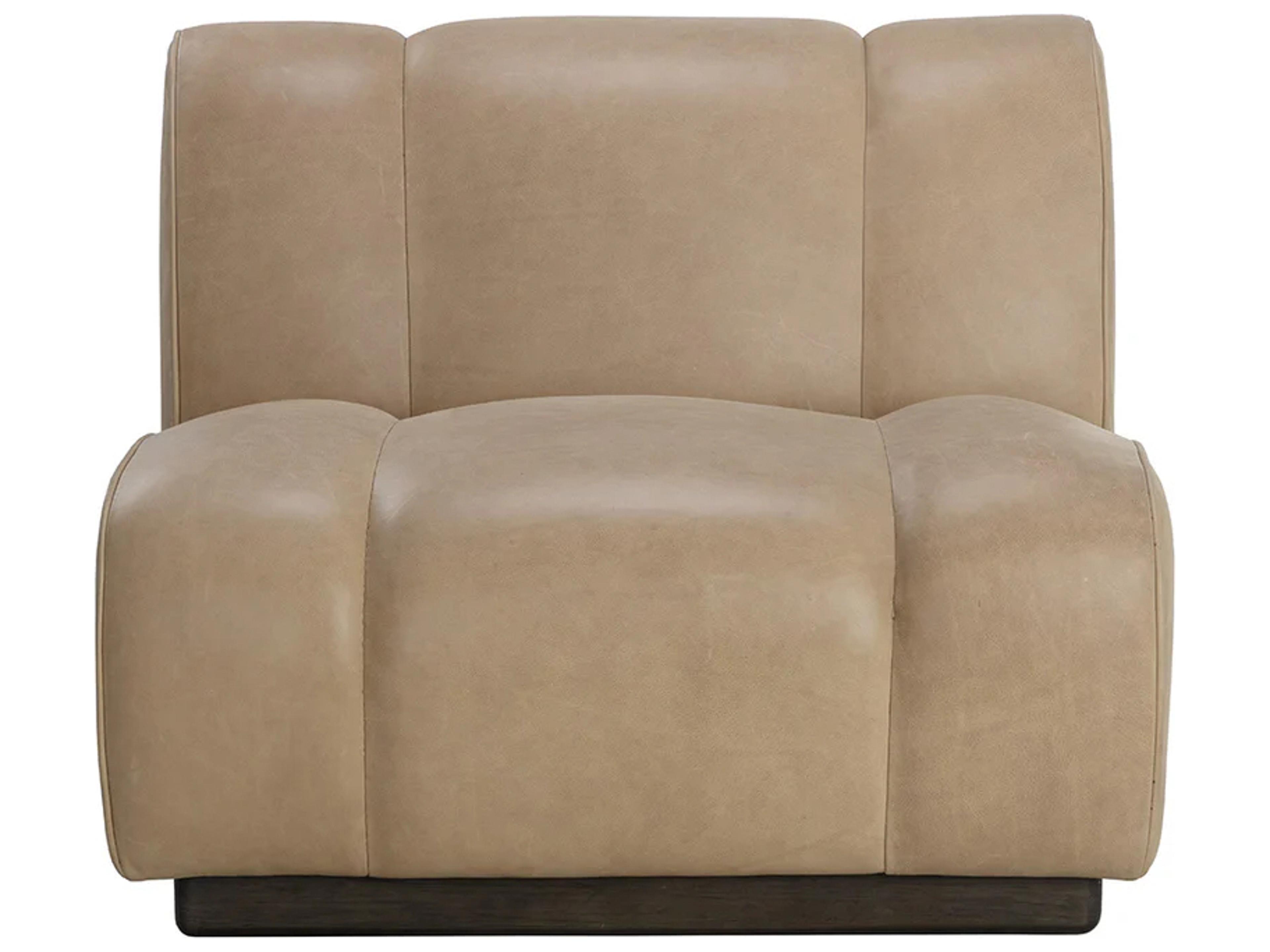 Sunpan Blaise Swivel Beige Leather Accent Chair