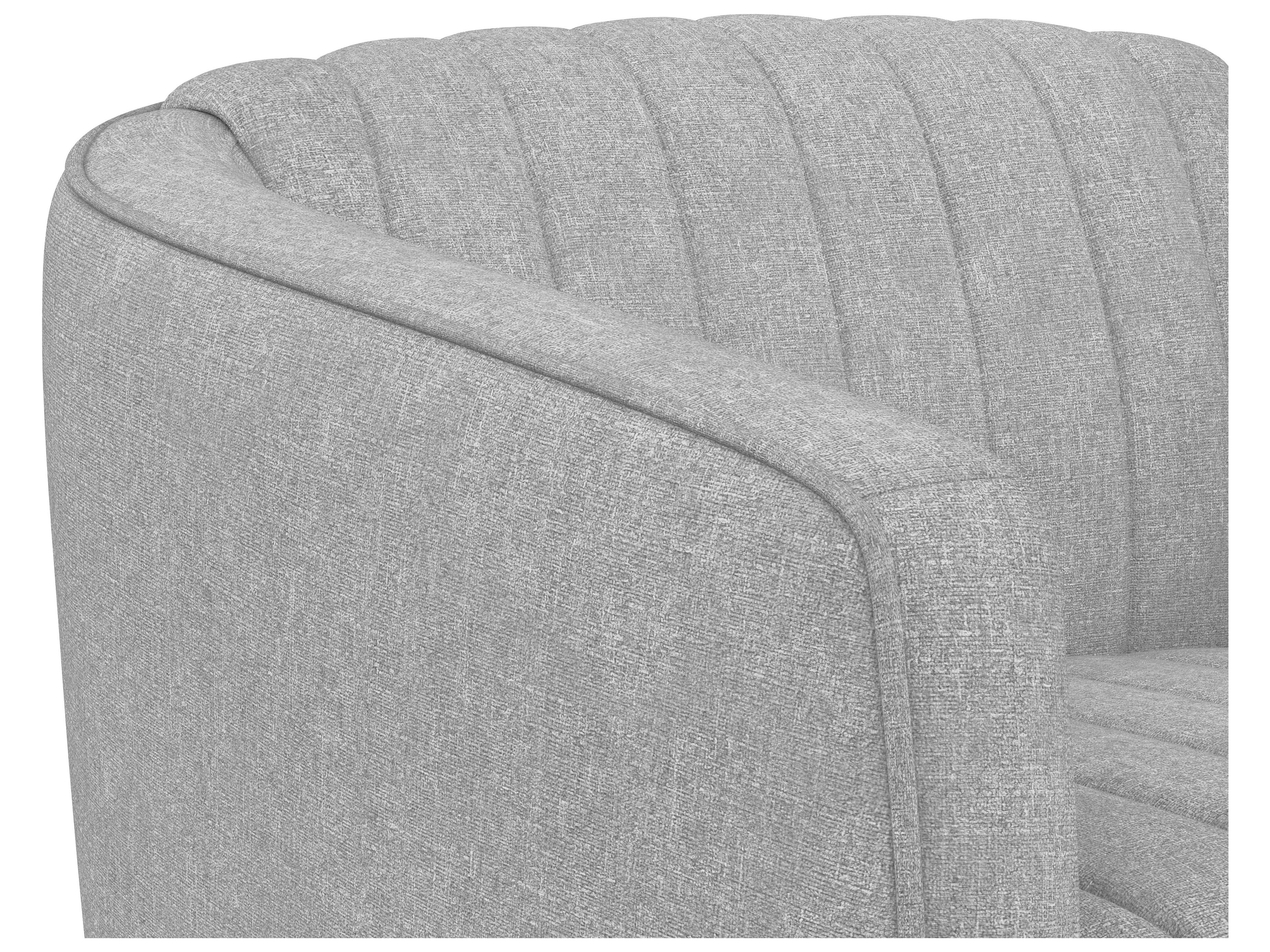 Sunpan Garrison Swivel Gray Fabric Accent Chair