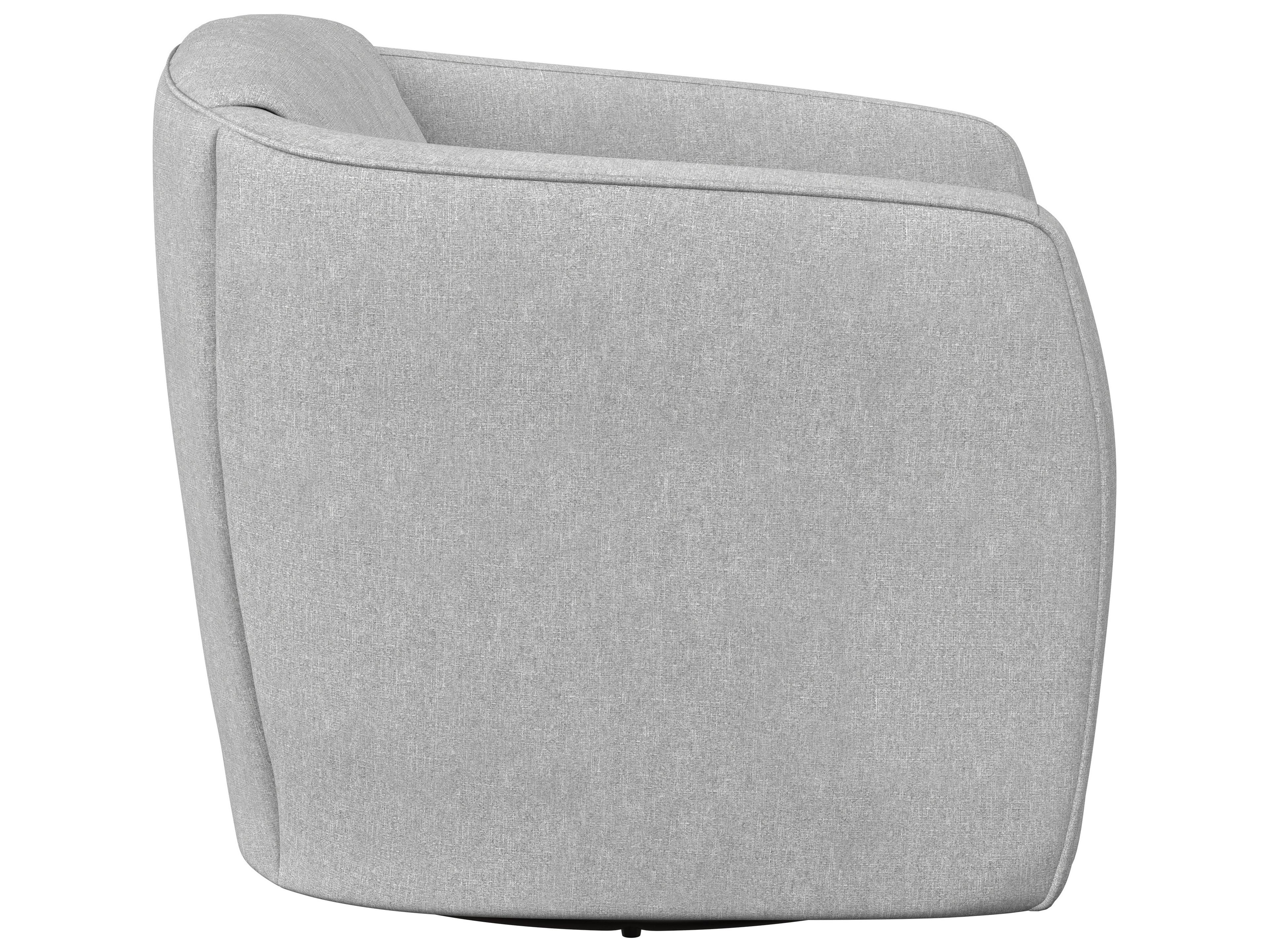Sunpan Garrison Swivel Gray Fabric Accent Chair