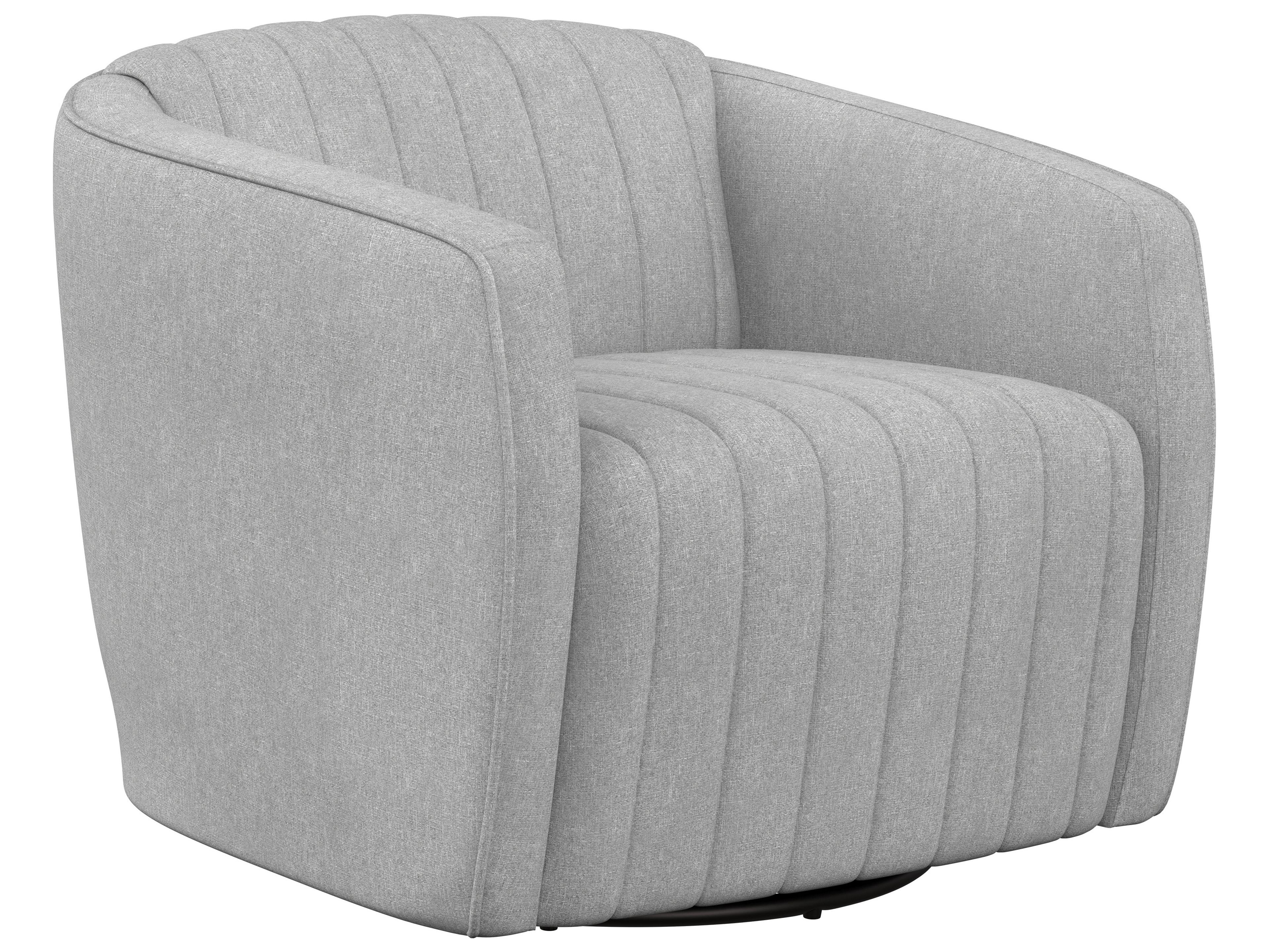 Garrison Swivel Gray Fabric Accent Chair