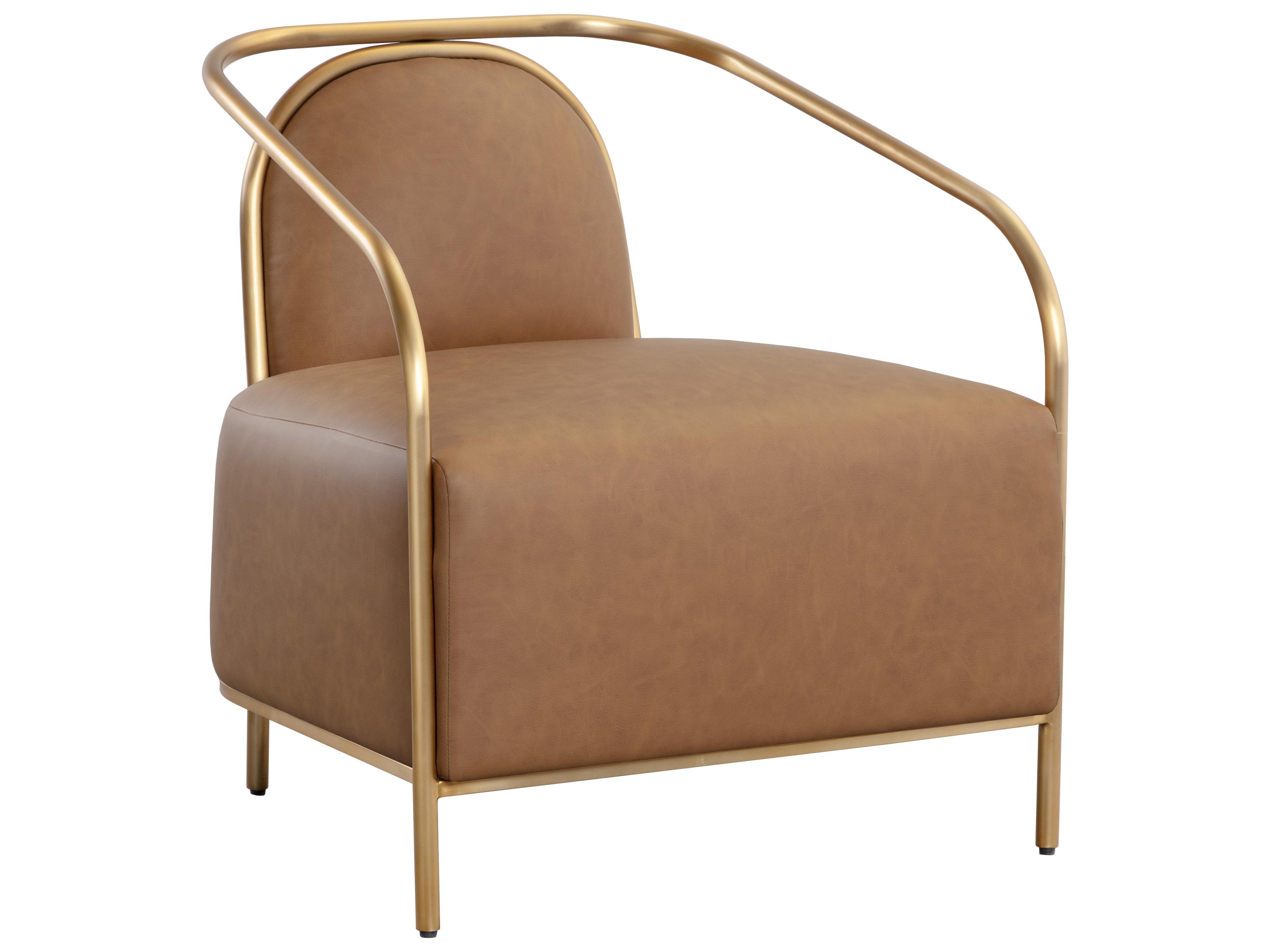 Sunpan Cicero 26.75" Cicero Lounge Chair Milliken Cognac