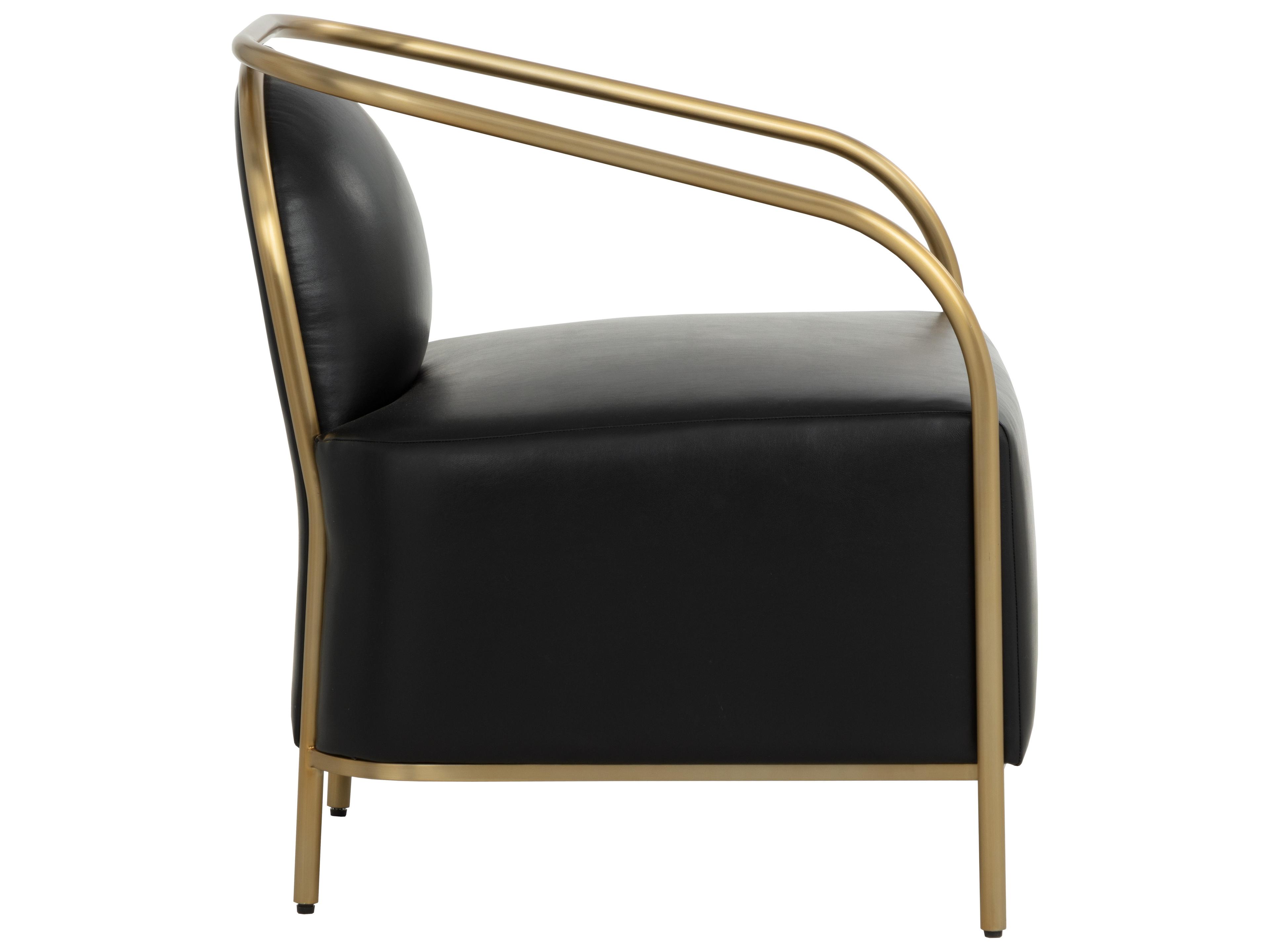 Sunpan Cicero Black Faux Leather Accent Chair