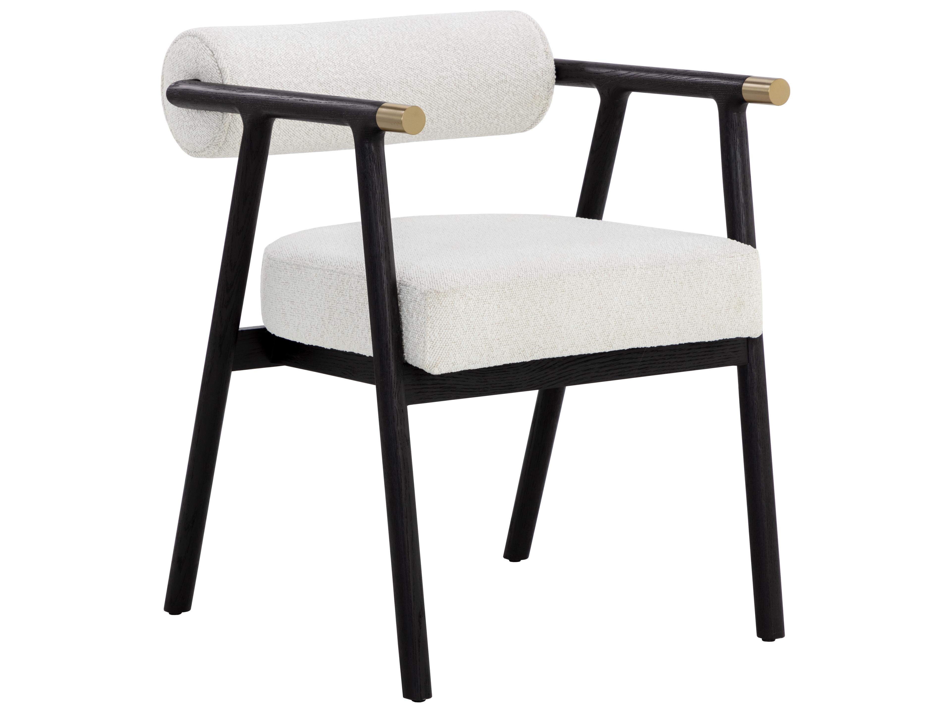 Sova Gray Upholstered Arm Dining Chair