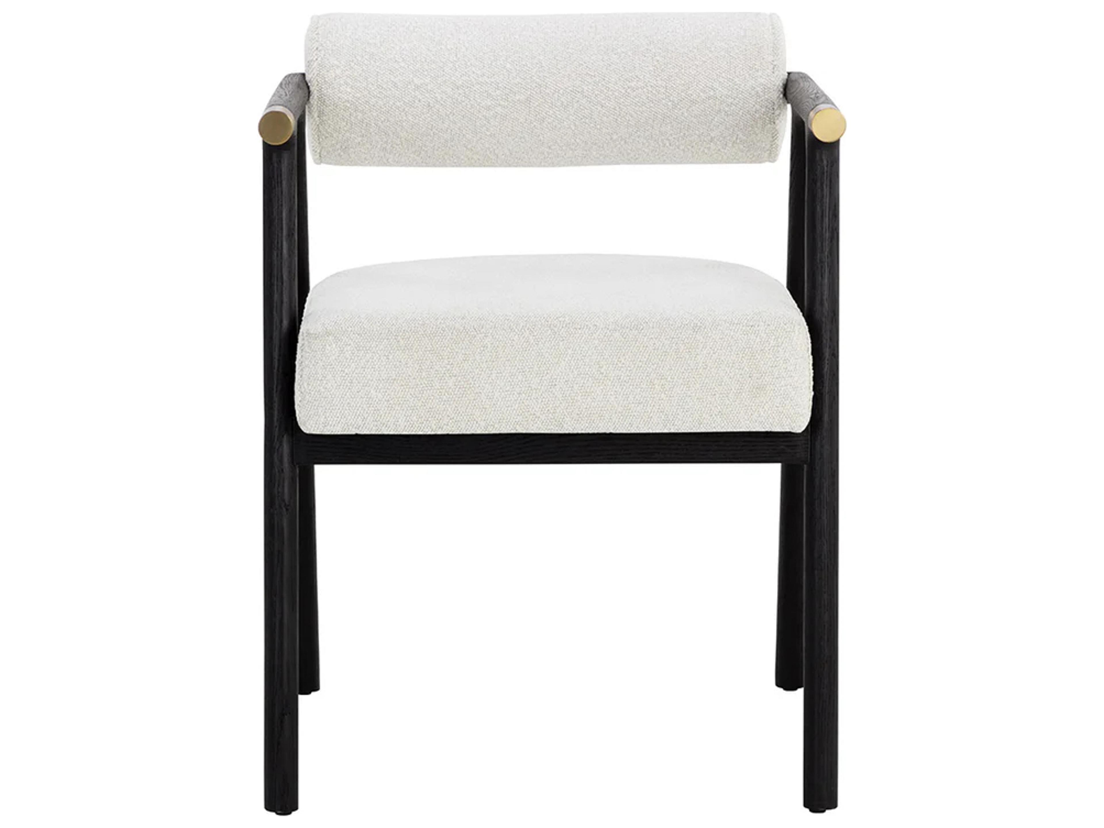 Sunpan Sova Gray Upholstered Arm Dining Chair